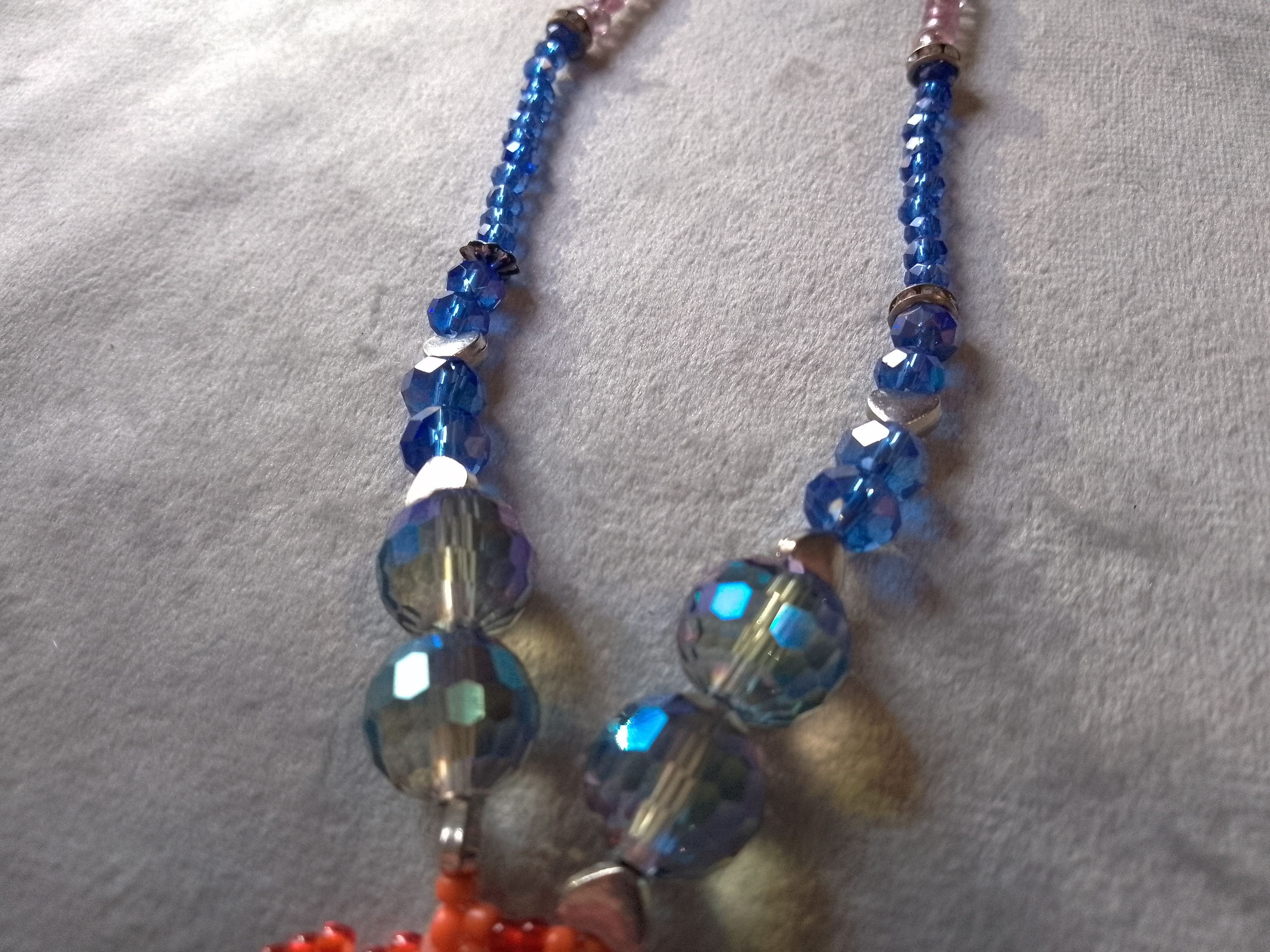 Handmade Necklace in crystal. Beaded pendant. Boho style Size ONE SIZE - 2 Thumbnail
