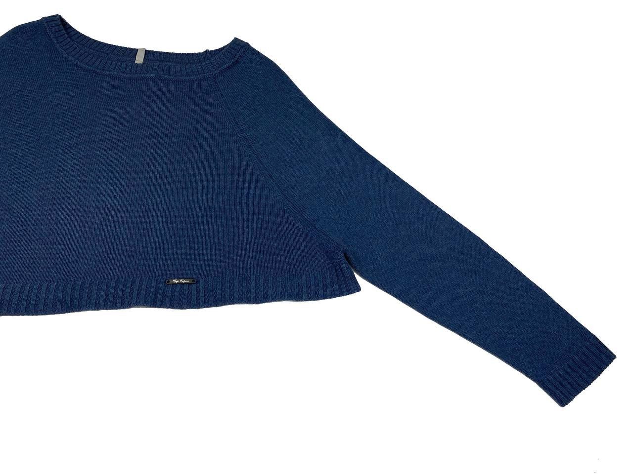 Cop Copine COP COPINE WOMEN ASYMMETRICAL SWETER BLUE MERINO WOOL SIZE S Size S / US 4 / IT 40 - 4 Thumbnail
