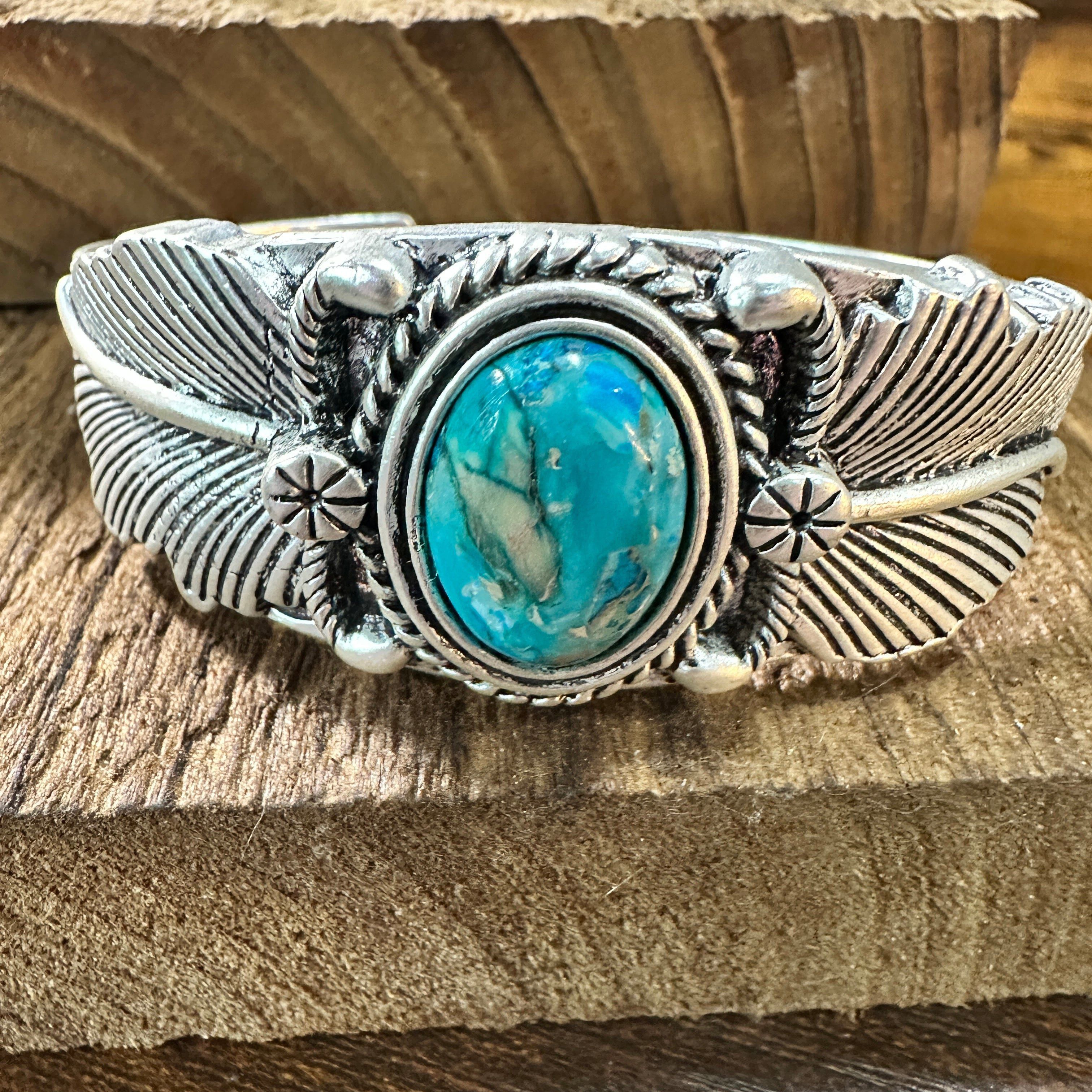 Other Turquoise Cuff Bracelet - Authentic Navajo Style, Boho Nativ Size ONE SIZE - 7 Thumbnail