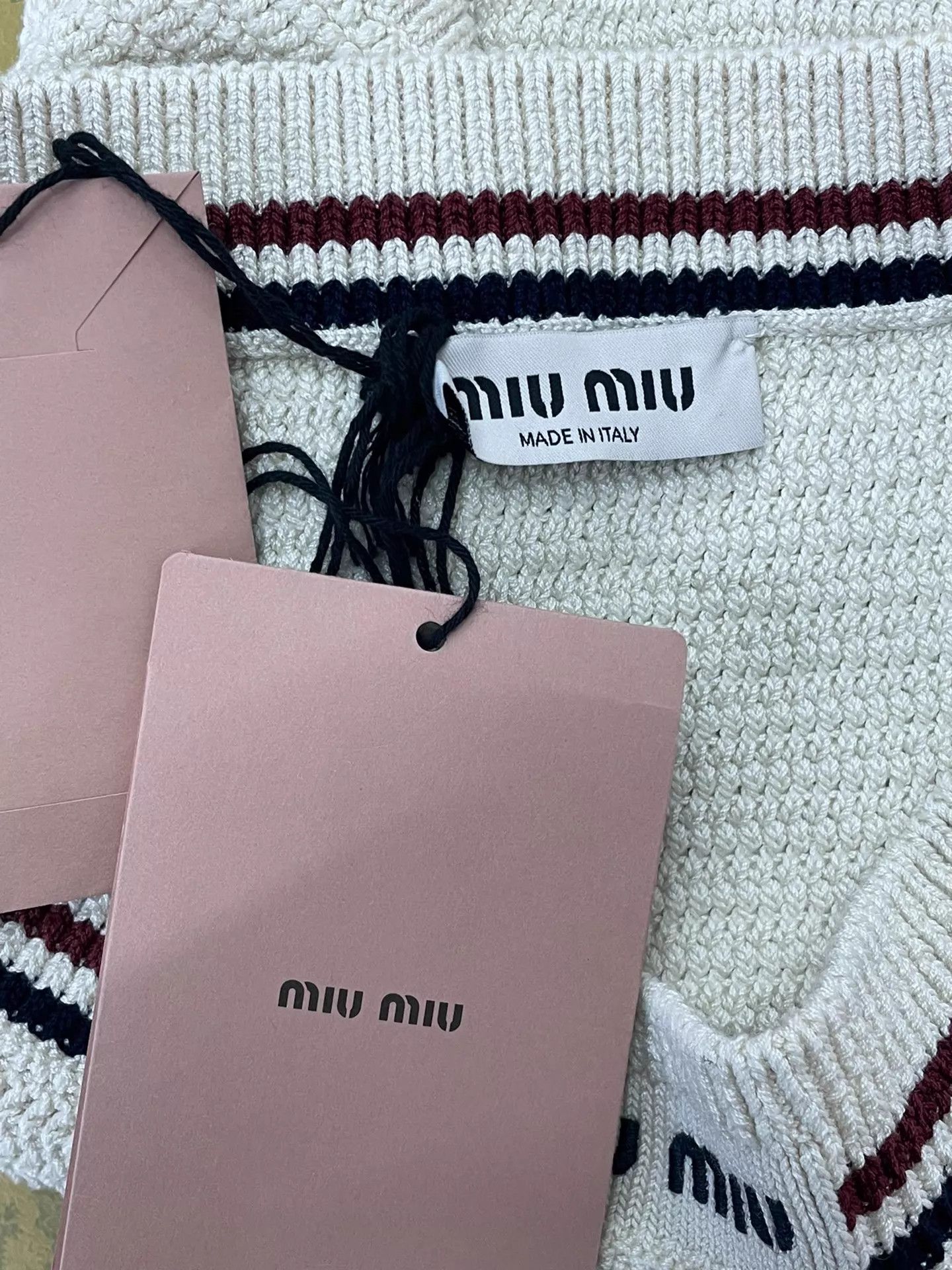 Miu Miu MIU MIU Cream Knit Skirt NWT Size 36 Size 25" / US 0 / IT 36 - 4 Thumbnail