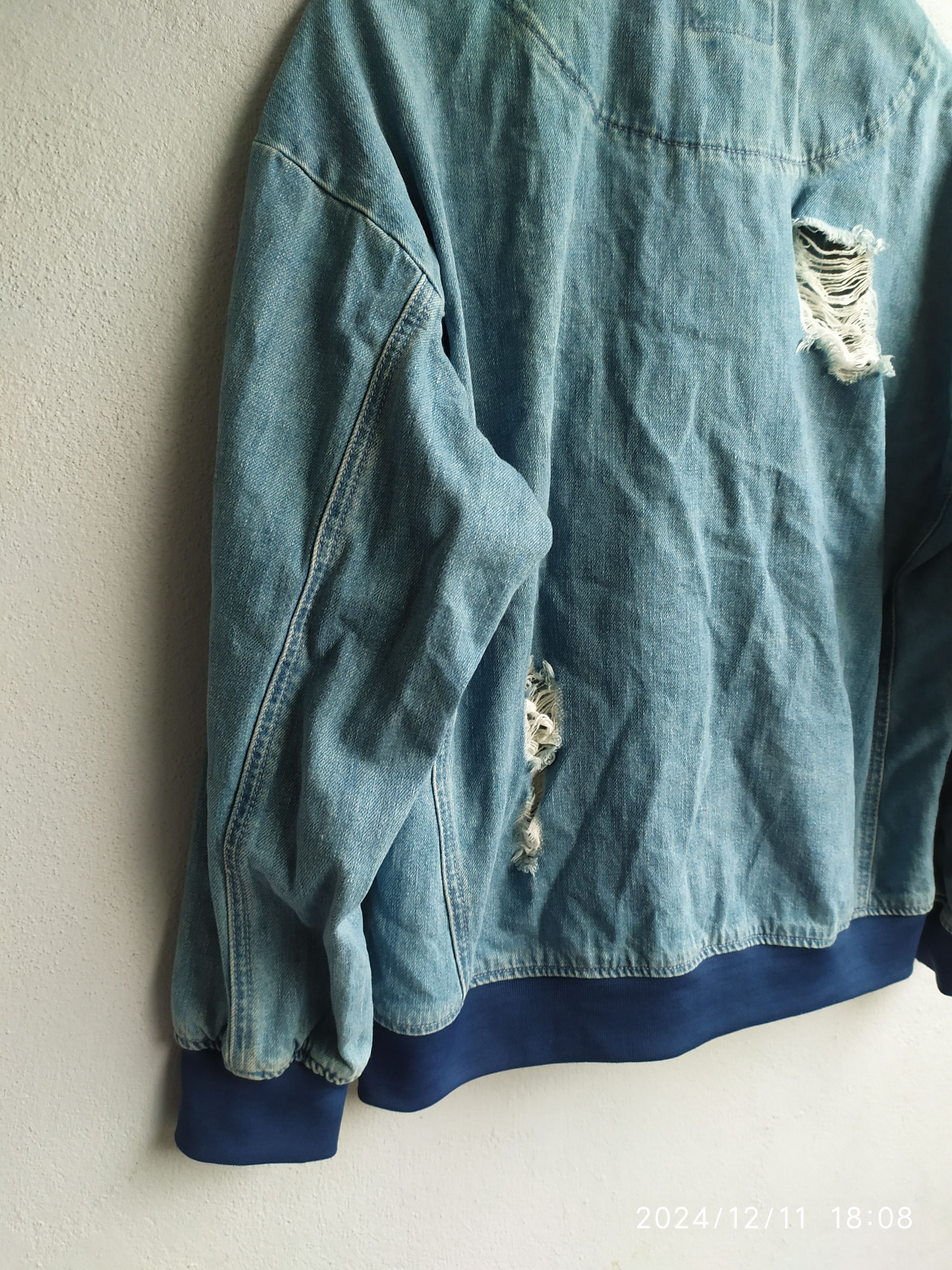 If Six Was Nine × Japanese Brand Vtg Peace By E Hyphen Distressed Denime jacket Size US M / EU 48-50 / 2 - 5 Thumbnail