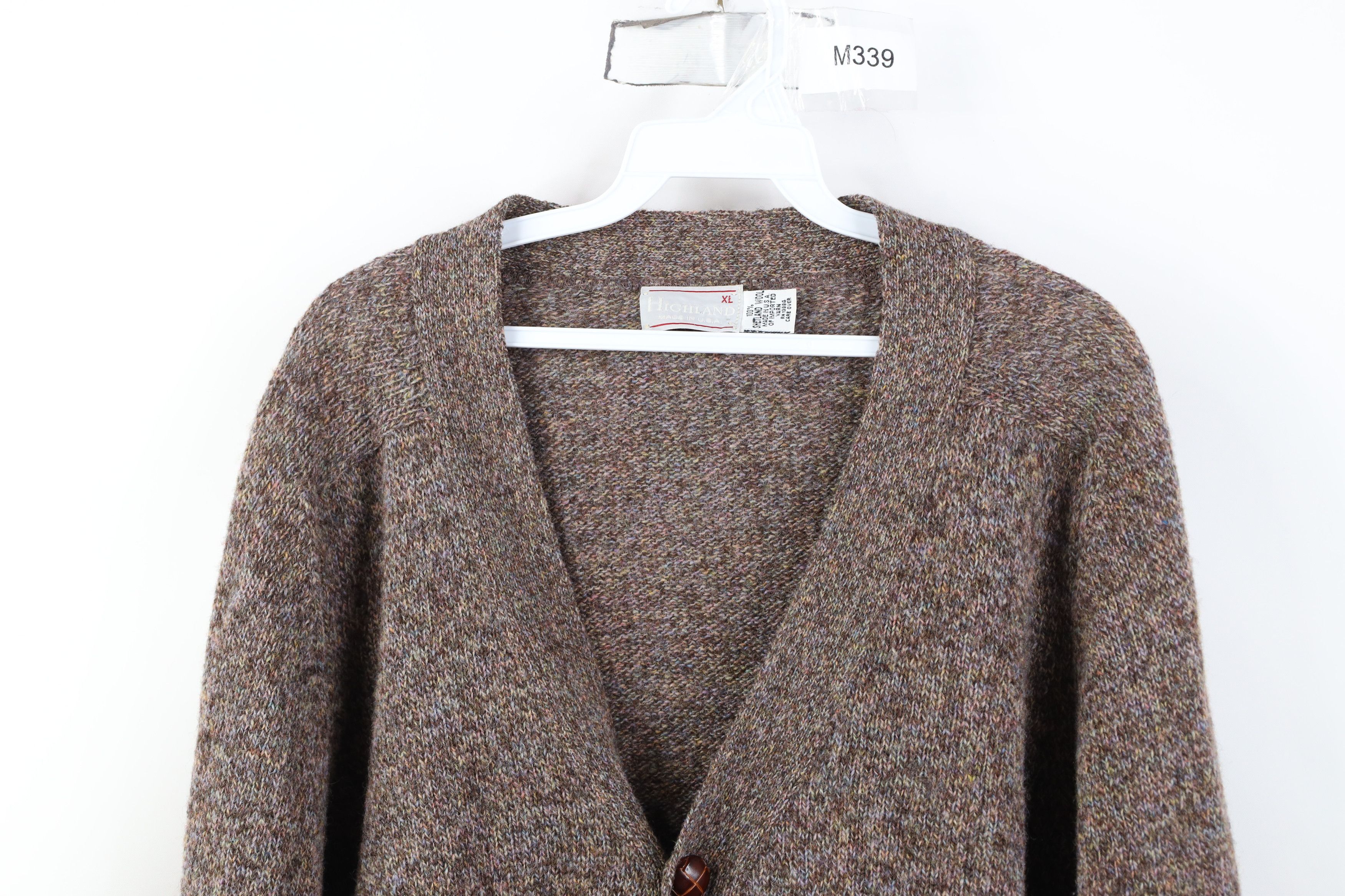 Vintage Vintage 90s Streetwear Shetland Wool Cardigan Sweater USA Size US XL / EU 56 / 4 - 2 Thumbnail