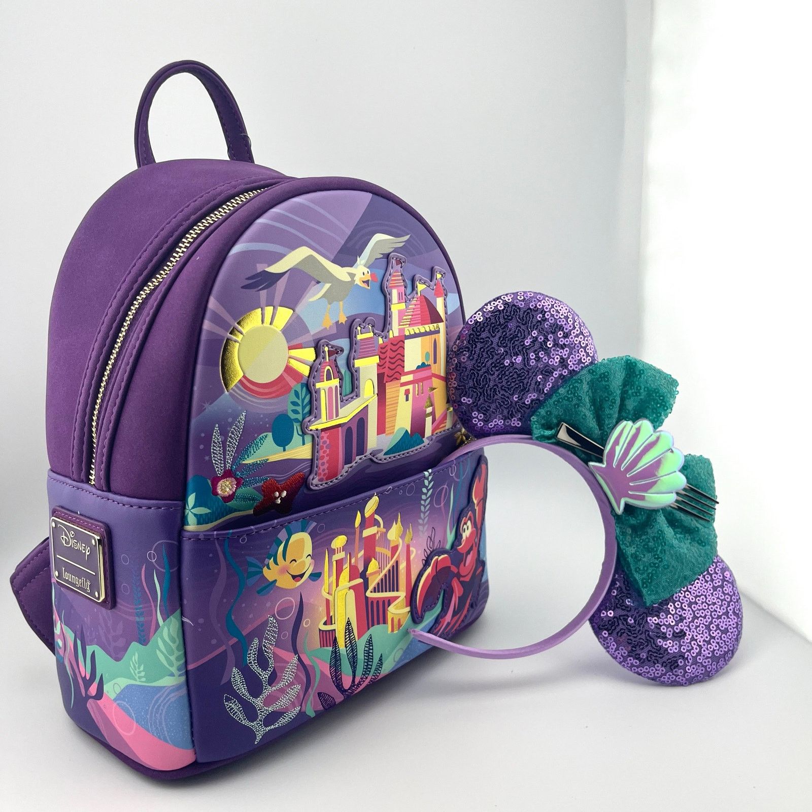 Disney LOUNGEFLY NWT Disney Backpack, Mickey Ears, Little Mermaid Size ONE SIZE - 2 Thumbnail