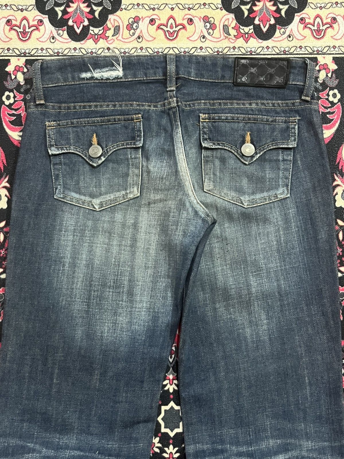 If Six Was Nine × Japanese Brand × Le Grande Bleu (L.G.B.) ⚡️Wide Leg⚡️Vintage Japanese Brand Egoist Frayed Leg Blue Jean Size 26" / US 2 / IT 38 - 8 Thumbnail