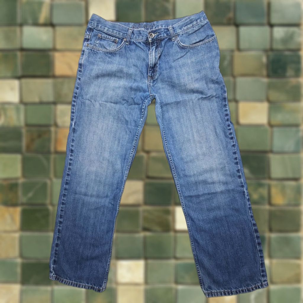 Old Navy VINTAGE Old Navy Jeans Mens 34x32 Straight 5-Pocket Denim Dark Blue Dark Fade 34 in Regular Rise Mid Mens Jeans Size US 34 / EU 50 - 1 Thumbnail