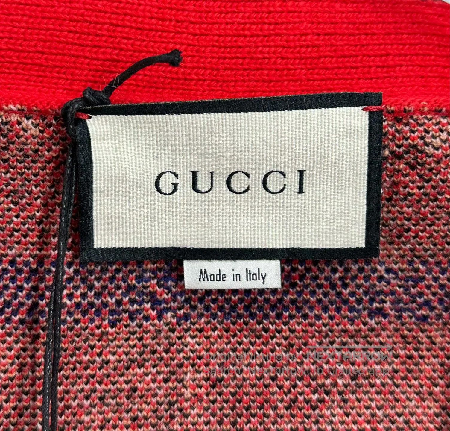Gucci Guicci Red pig full print wool knitted cardigan jacket| Size US S / EU 44-46 / 1 - 3 Thumbnail