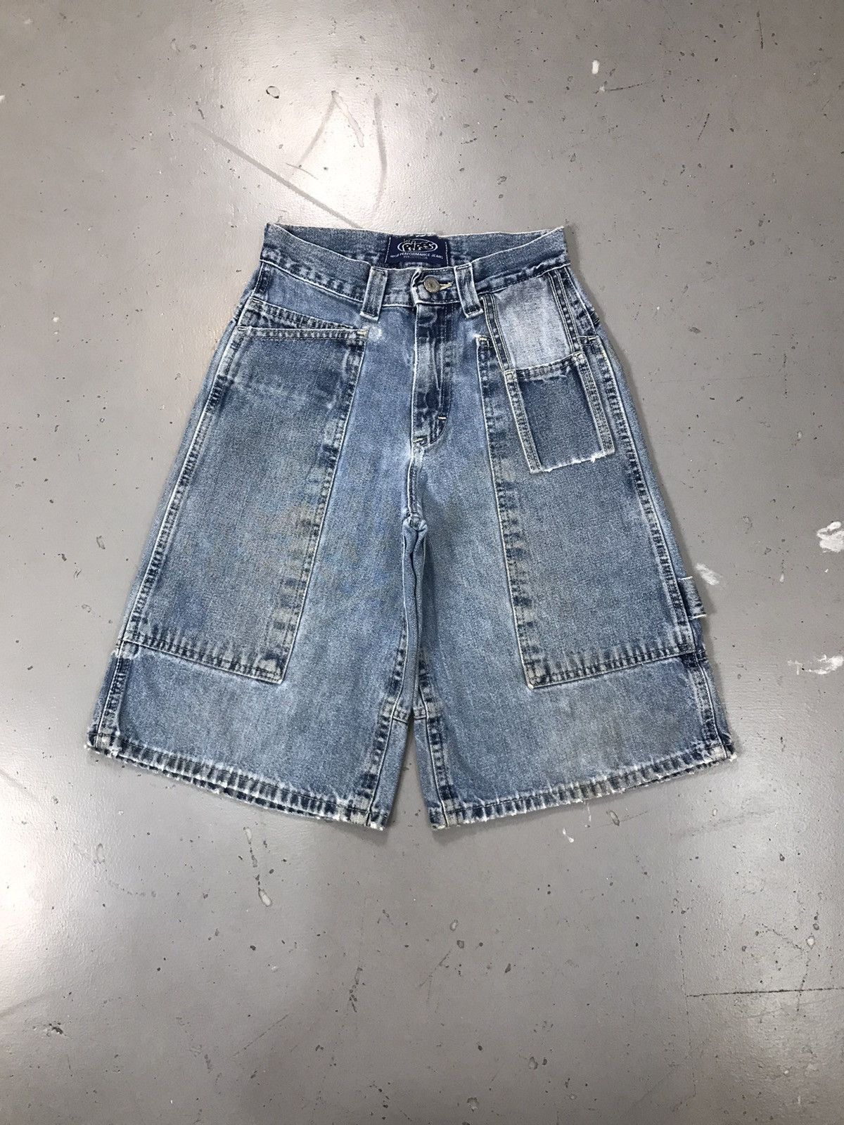 Lee Vintage pipes big pockets logo patched denim short Size 24" / US 00 / IT 34 - 1 Thumbnail