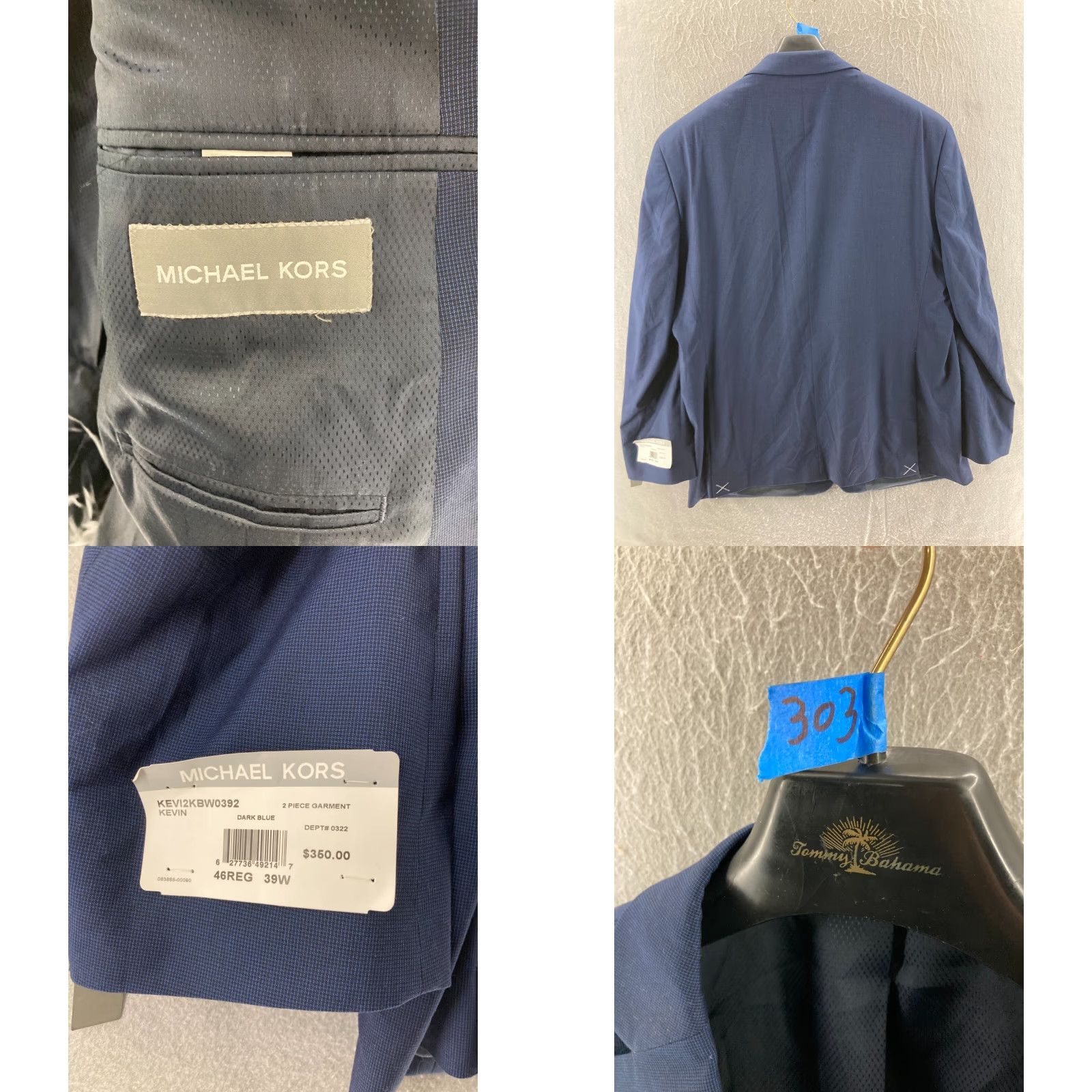 Michael Kors Michael Kors Blazer Mens 46R Blue Rayon Blend NWT Size 40R - 8 Thumbnail