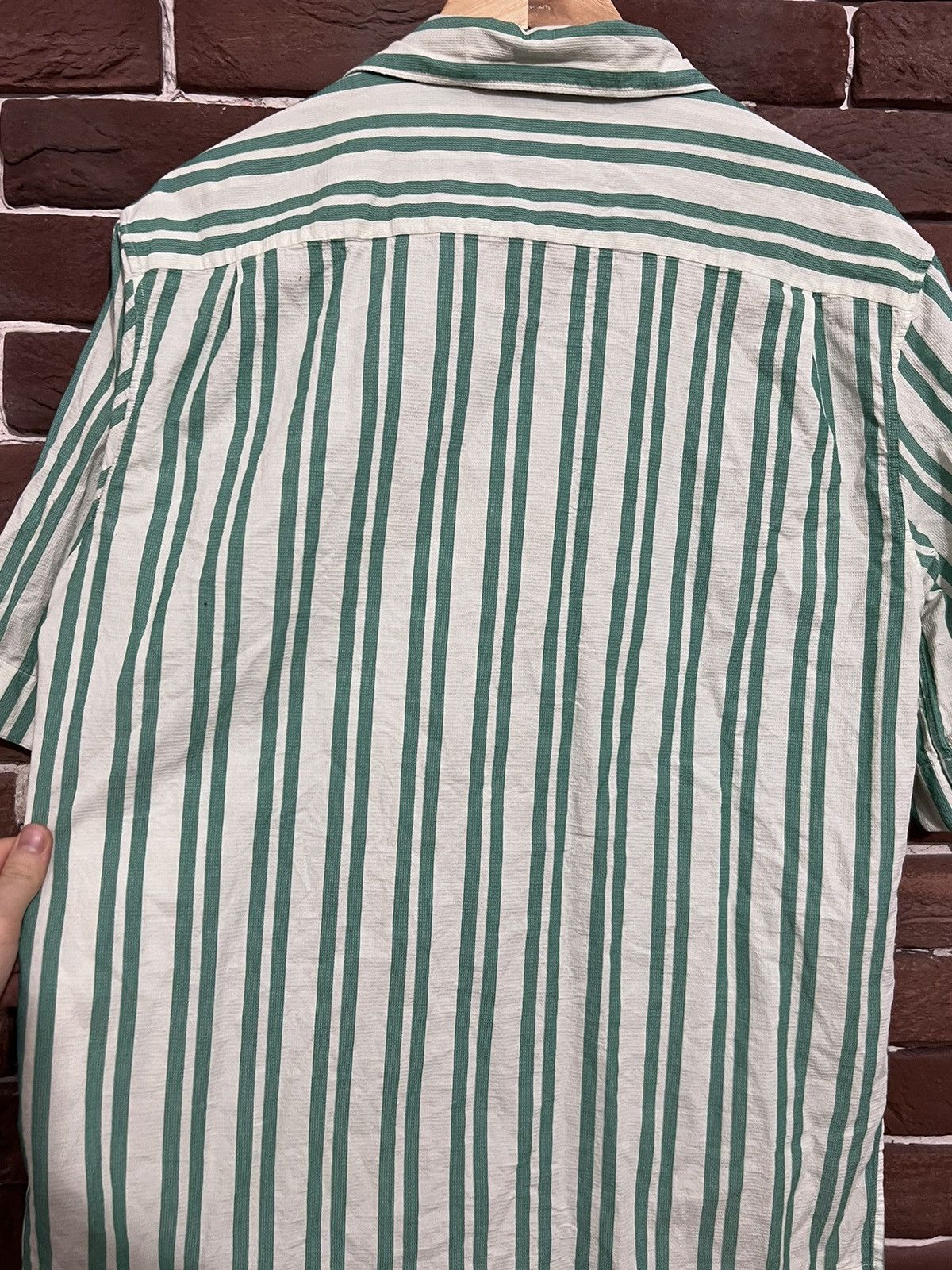 Acne Studios Acne Studios Stripped Bowling Button Shirt Hype Designer 50 Size US M / EU 48-50 / 2 - 5 Thumbnail