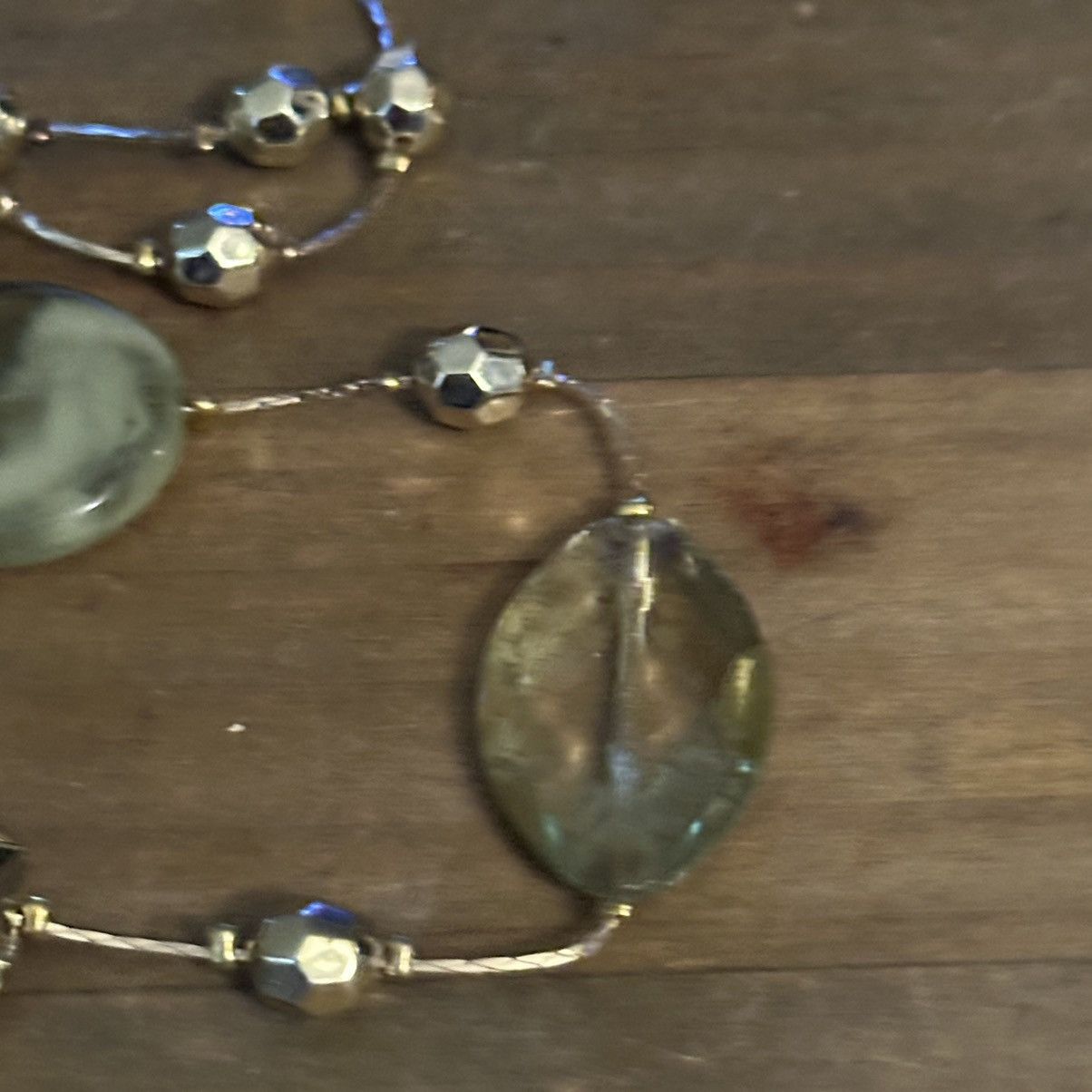 Other Long gold tone stationed green stone and gold bead necklace Size ONE SIZE - 5 Thumbnail