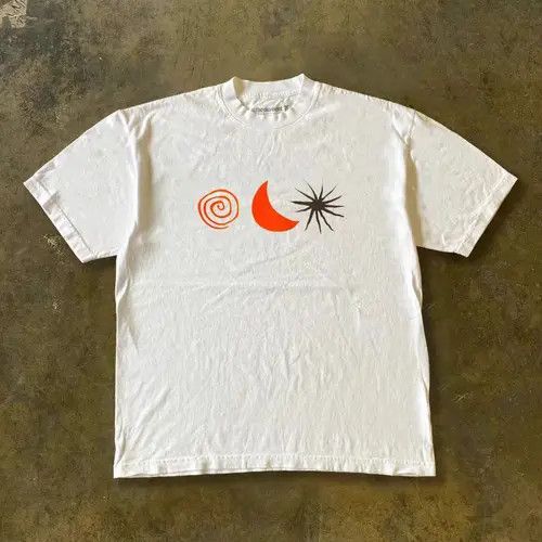 VIBE White casual retro moon pattern cotton t-shirt Size US M / EU 48-50 / 2 - 7 Thumbnail