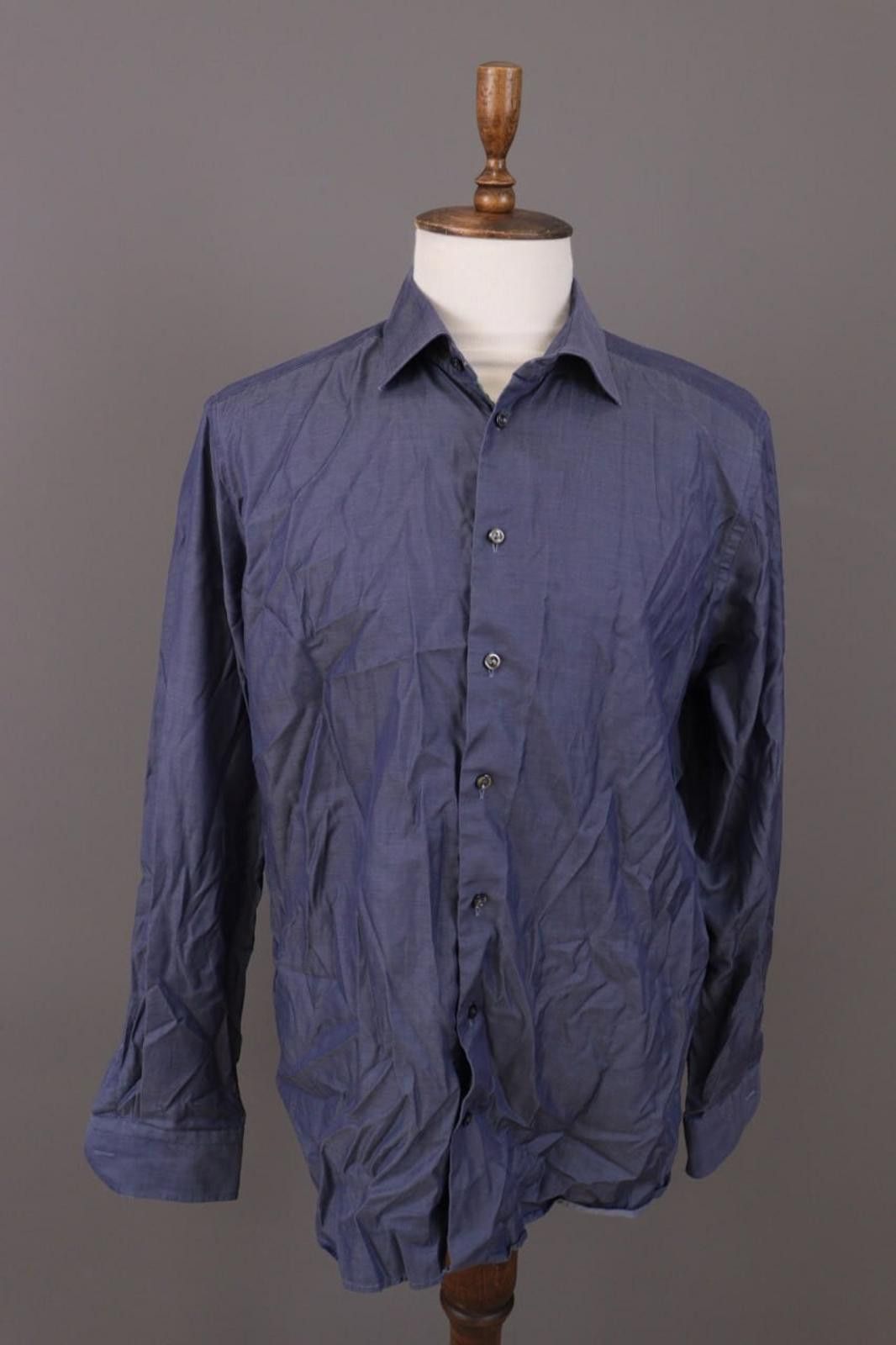 Eton Eton Contemporary Blue Signature Dress Shirt Size 46 / 18 Size US M / EU 48-50 / 2 - 1 Thumbnail