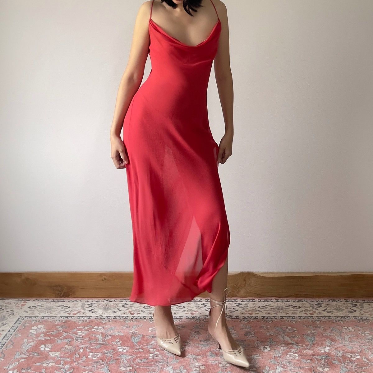 Victoria's Secret Victoria’s Secret Red Silk Chiffon Slip Dress (XS–S) Size S / US 4 / IT 40 - 2 Thumbnail