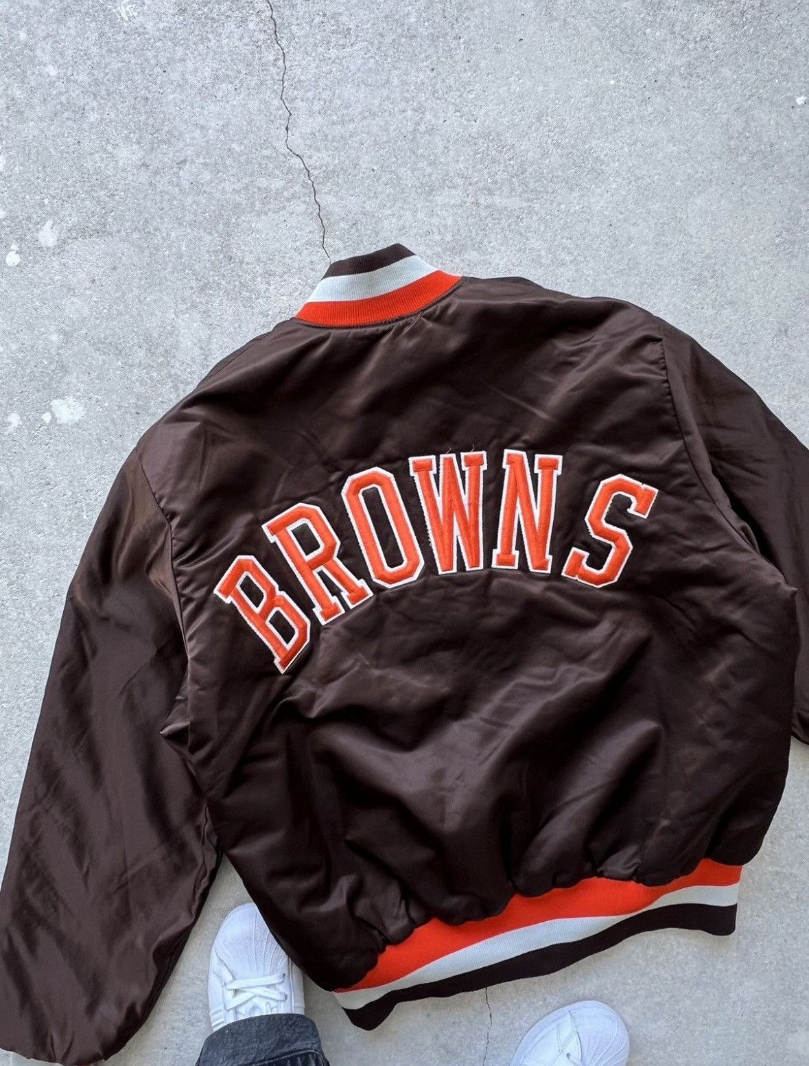 Vintage Vintage Browns Varsity Bomber Jacket Size US L / EU 52-54 / 3 - 3 Thumbnail