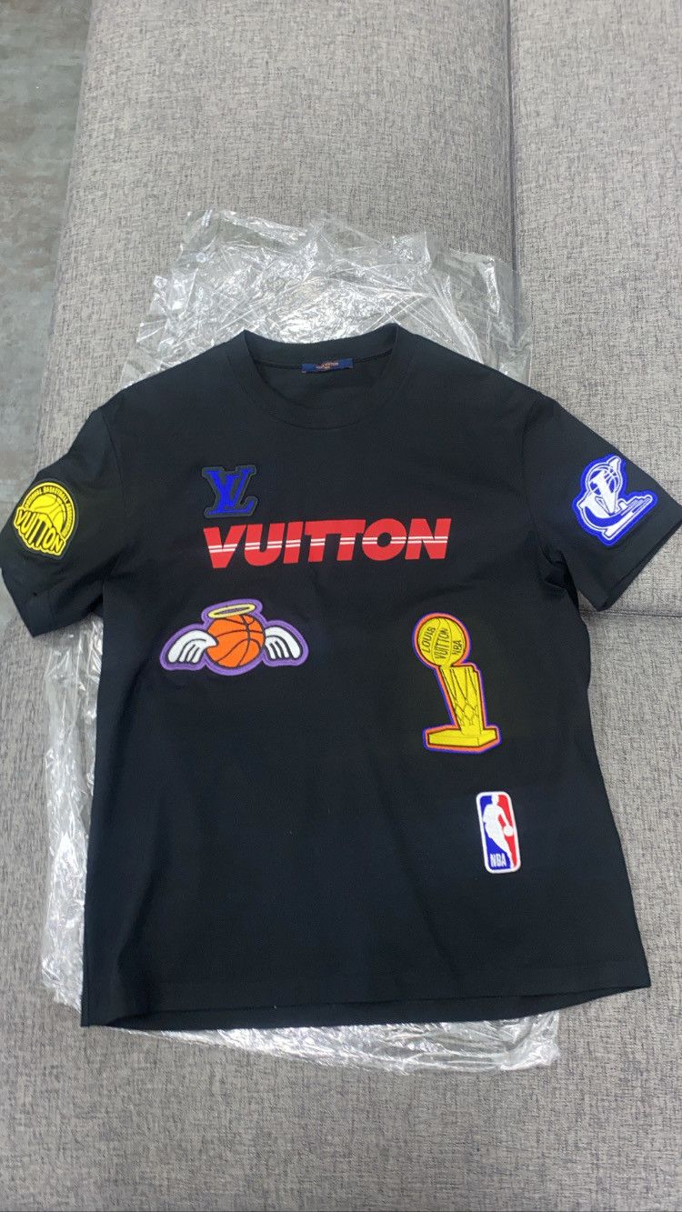 image of Louis Vuitton X Nba Collab Tee Shirt in Black, Men's (Size XL)