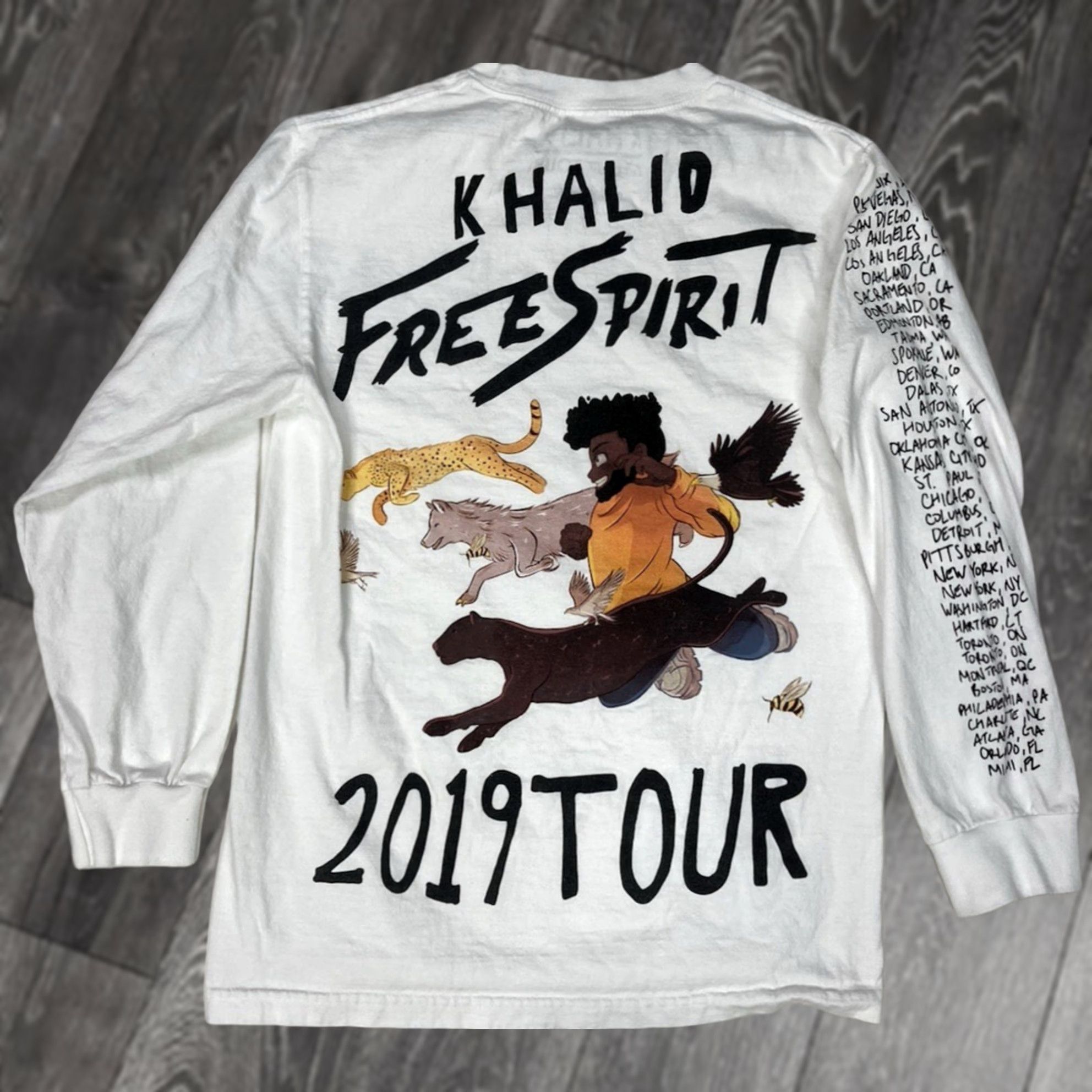 ESPIRIT Khalid Free Spirit Tour 2019 Graphic T-shirt Women Small White Music Shirt Size S / US 4 / IT 40 - 1 Thumbnail