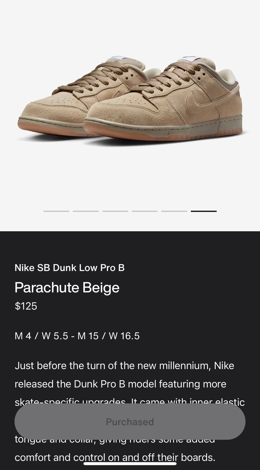Nike SB Nike SB Dunk Low Pro B Parachute Beige Size US 11.5 / EU 44-45 - 11 Thumbnail