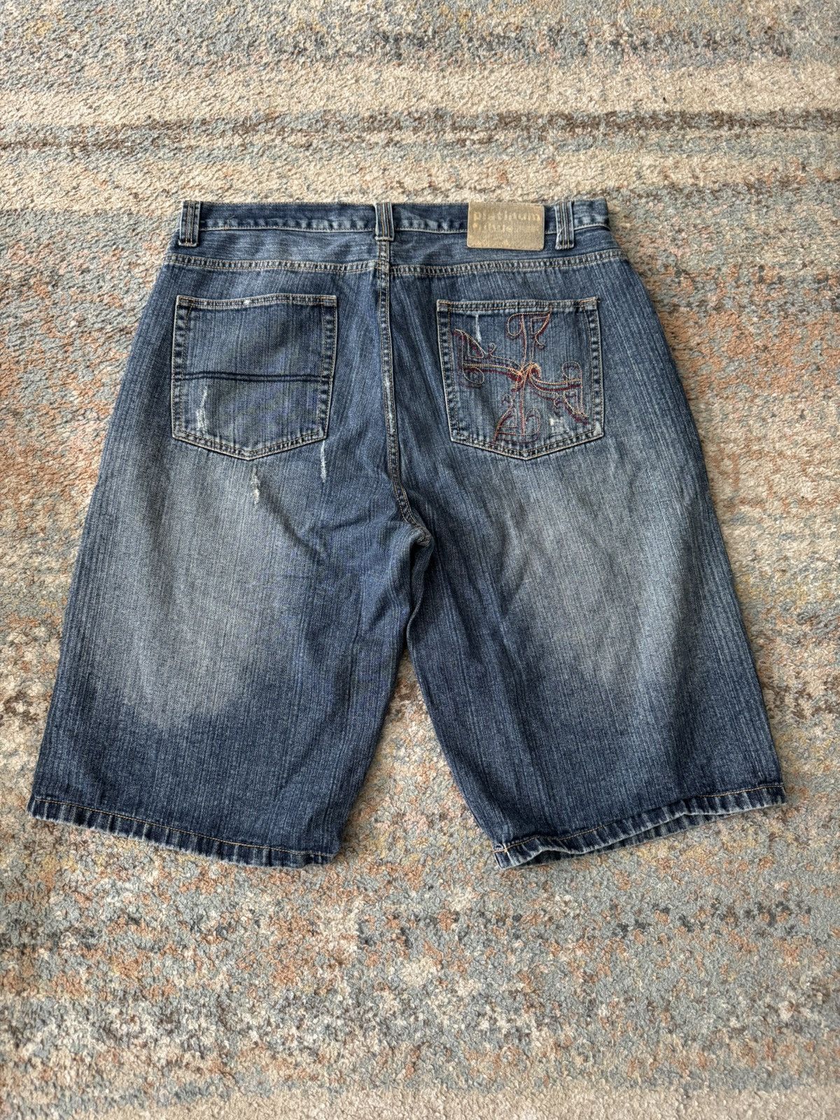 Fubu VTG Fubu Baggy Y2K Jean Shorts FADED 38 Size US 34 / EU 50 - 7 Thumbnail