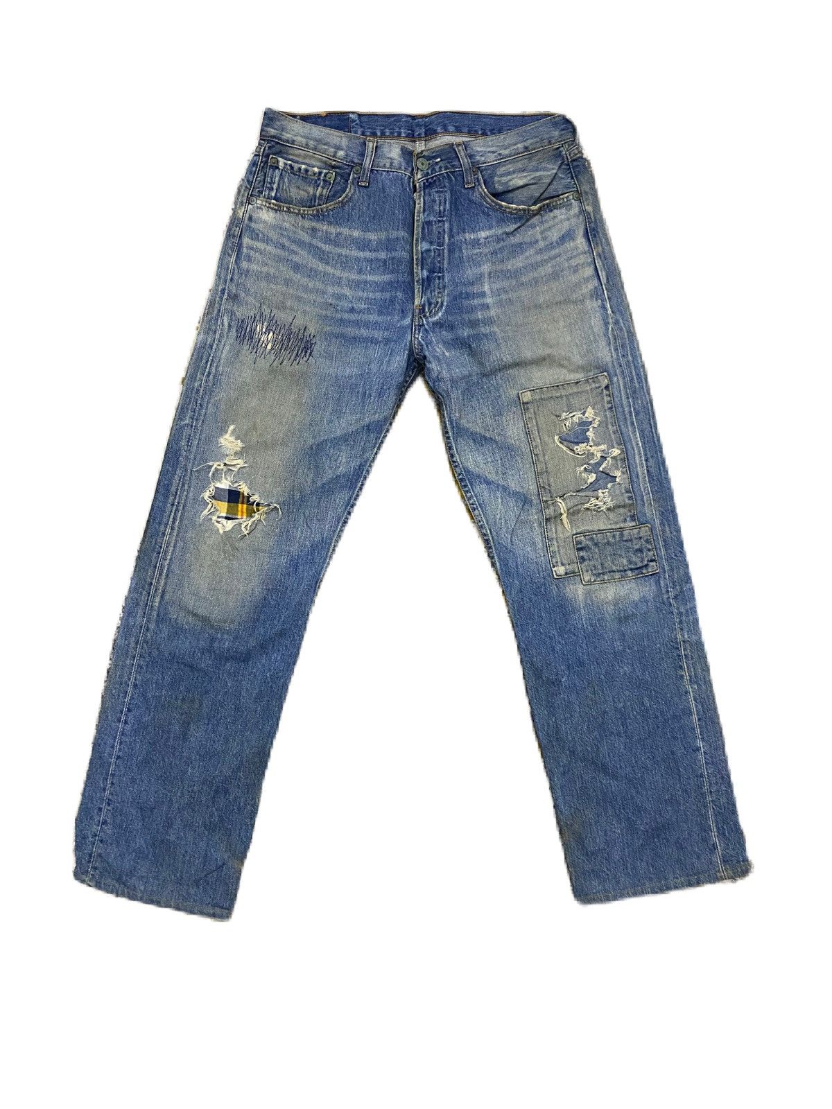 image of Levis x Vintage The Iconic Denim Vintage Levi’S 501 Button Fly Straight Type in Blue (Size 33)