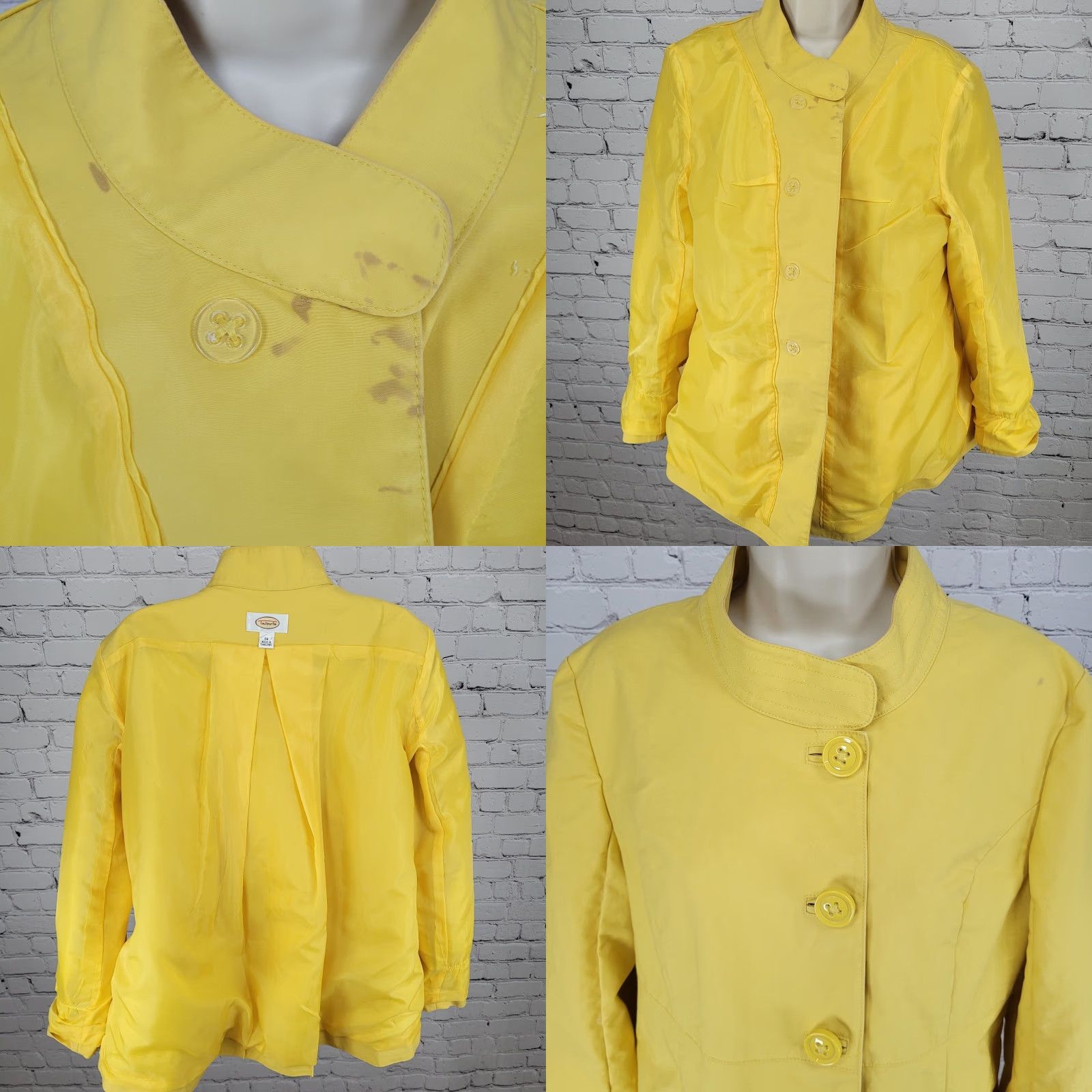 Talbots Talbots Jacket Size 14 Yellow 100% Cotton Buttoned Lined Pockets Pleated Back Size XL / US 12-14 / IT 48-50 - 8 Thumbnail