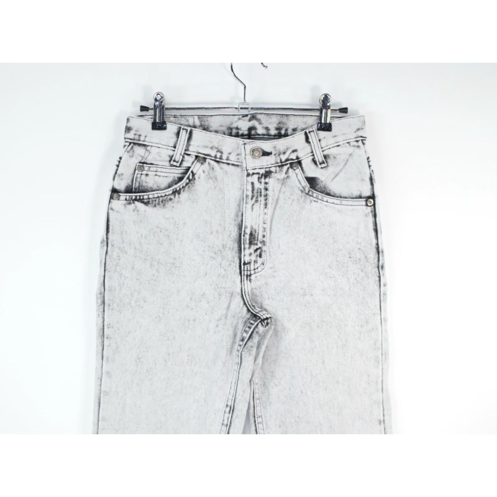 Greats VINTAGE Great Plains Jeans Women 14 Gray Denim 28x31 High Rise Straight 5-Pocket 1980s Womens Size 28" / US 6 / IT 42 - 4 Thumbnail