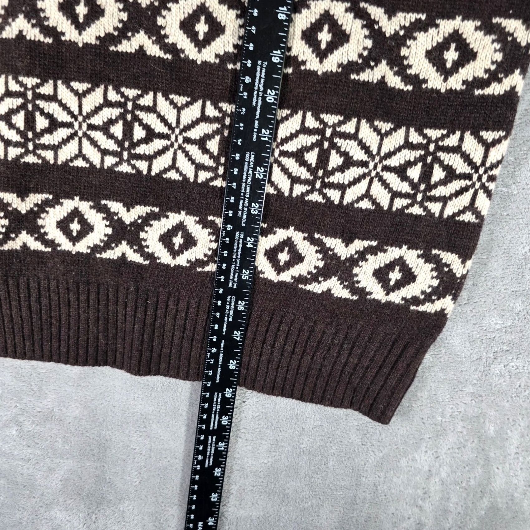 Only NY Vest Mens 1XL Brown Fair Isle Sweater Knit Sleeveless, Men's — image 4 of 6
