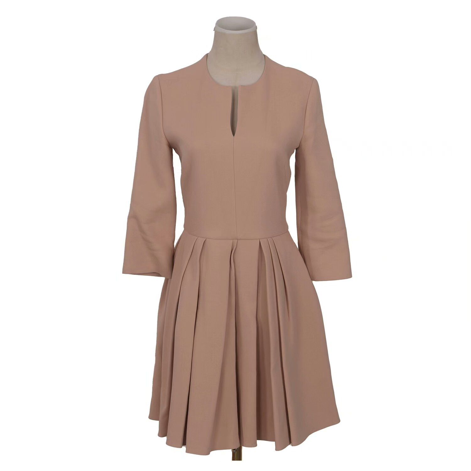 Dior Dior Beige Wool-Silk Dress Italy Size S / US 4 / IT 40 - 1 Thumbnail