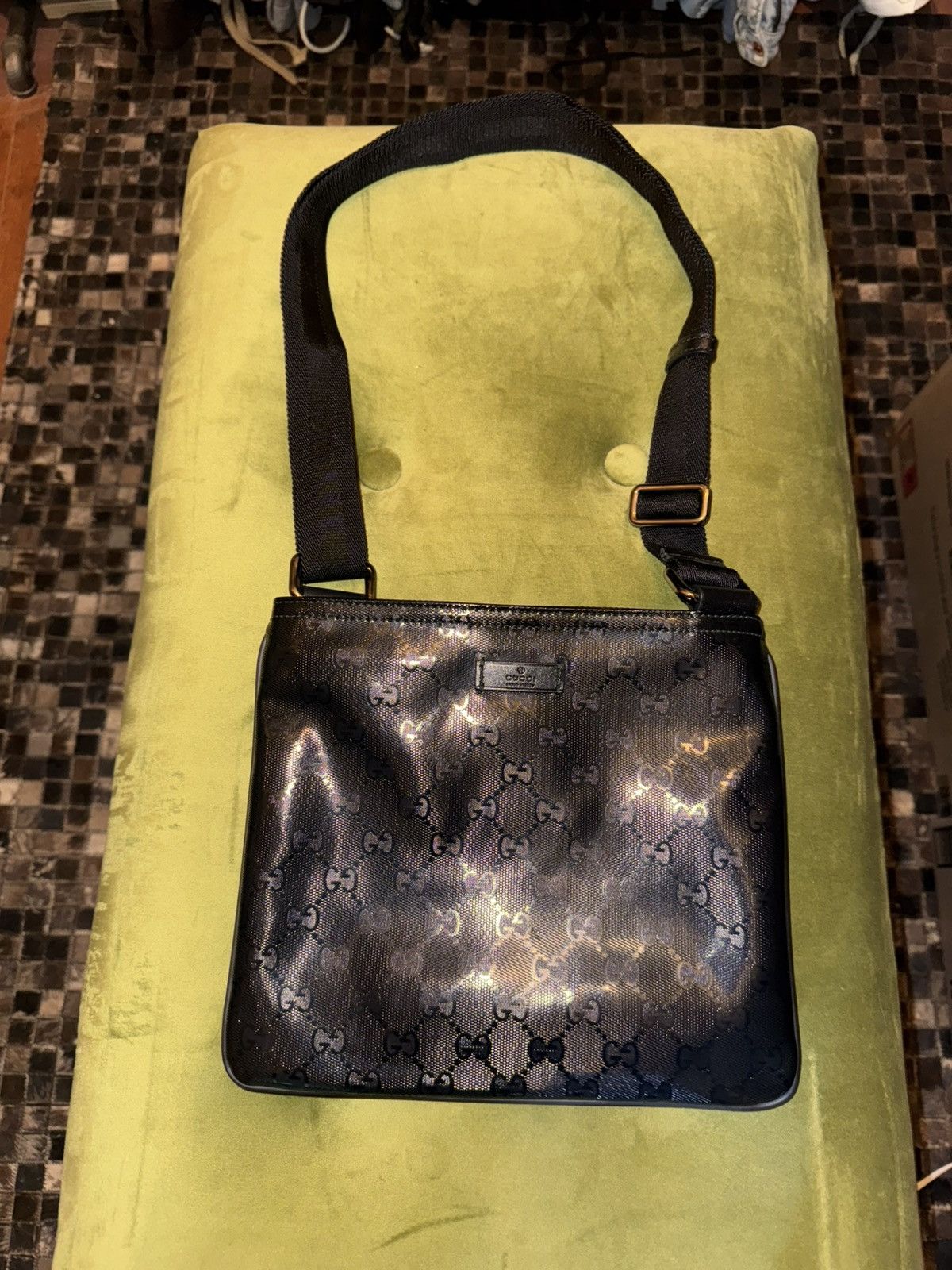 Gucci Gucci Crossbody Bag in Black Coated Canvas Size ONE SIZE - 1 Thumbnail