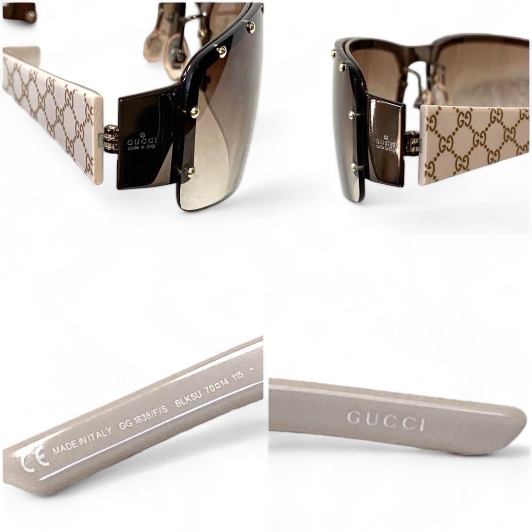 Gucci Gucci - Sunglasses Vintage Monogram Beige GG Studs Size ONE SIZE - 5 Thumbnail