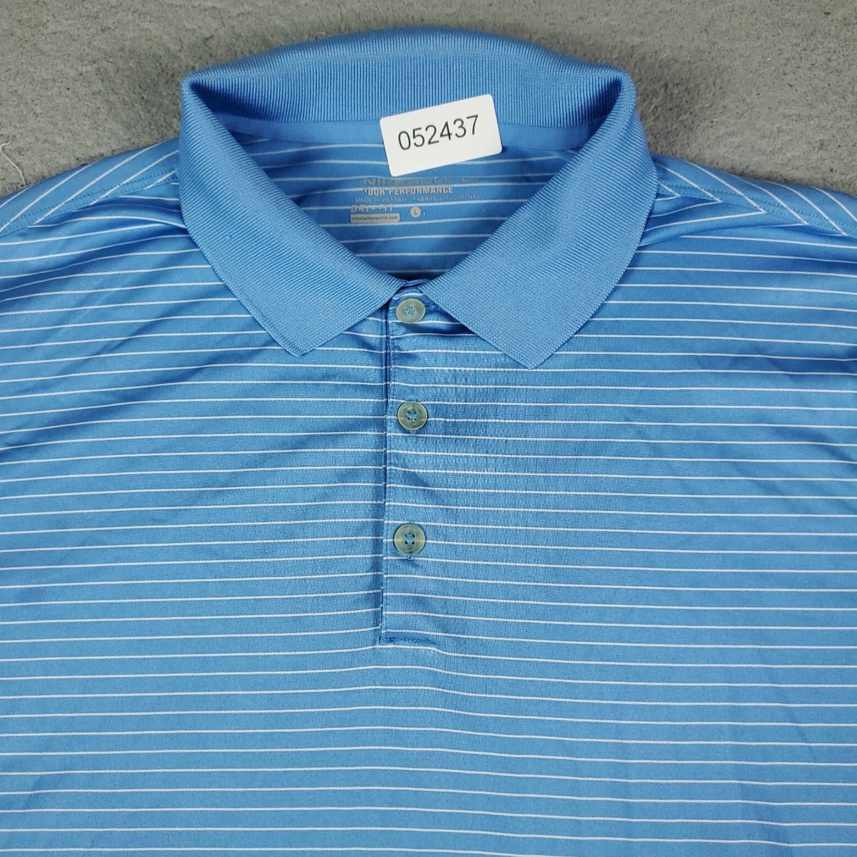 Nike Nike Polo Shirt Mens L Blue Striped Swoosh Golf Casual Short Sleeve - Polo Mens Blue Nike Shirt Size US L / EU 52-54 / 3 - 2 Thumbnail