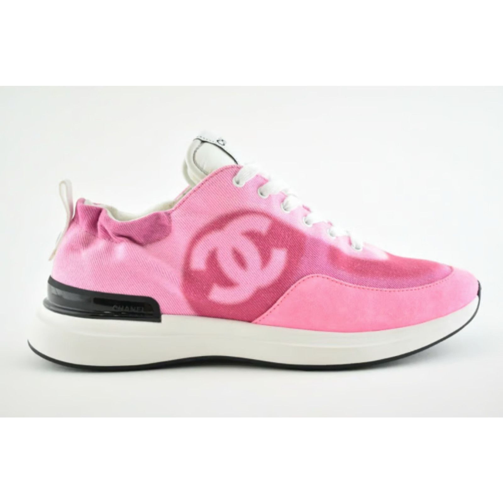 Chanel 21S CC Logo Lace Up Tie Low Top Trainer Sneaker 37 Size US 7 / IT 37 - 2 Thumbnail