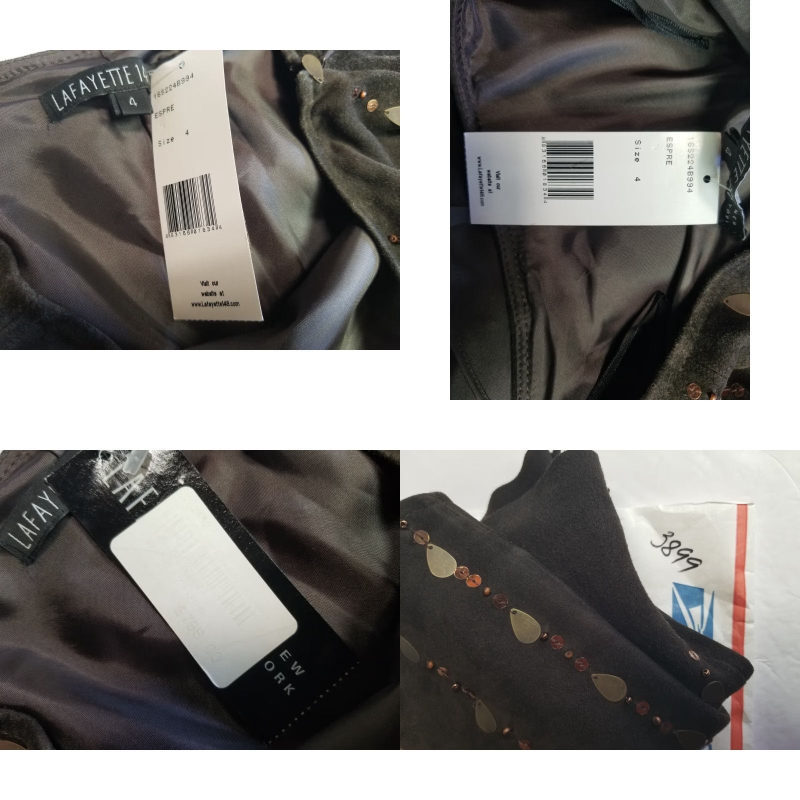 Vintage NWT VTG Lafayette 148 New York 100% Suede Brown Beaded Mirror Embellished Knee Length A-Line Skirt Size 4 Women Brown Suede Beaded Knockout? Size 27" / US 4 / IT 40 - 9 Thumbnail