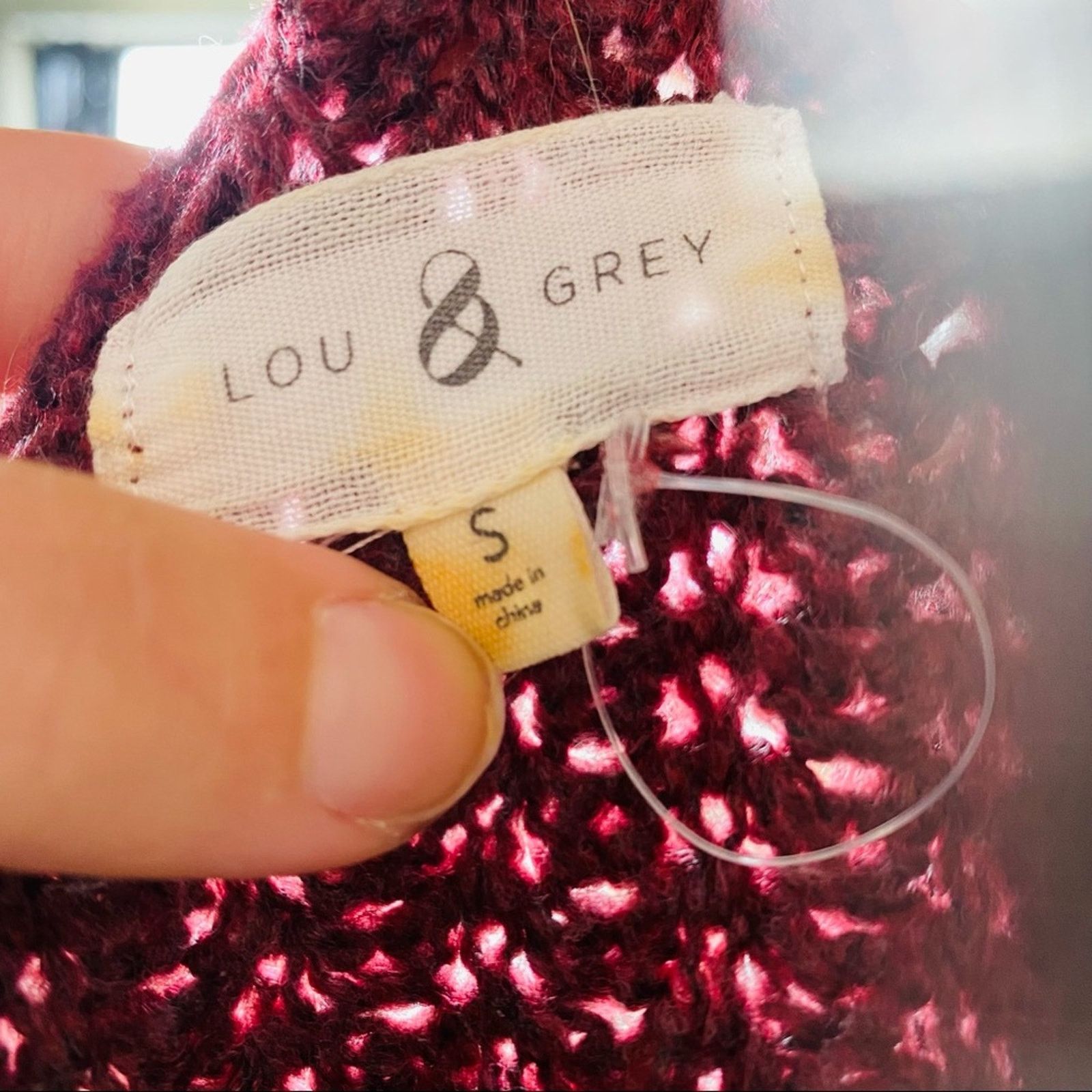 Lou & Grey LOU & GREY Burgundy Maroon Side Slit Knit Pullover Sweater Size S / US 4 / IT 40 - 7 Thumbnail