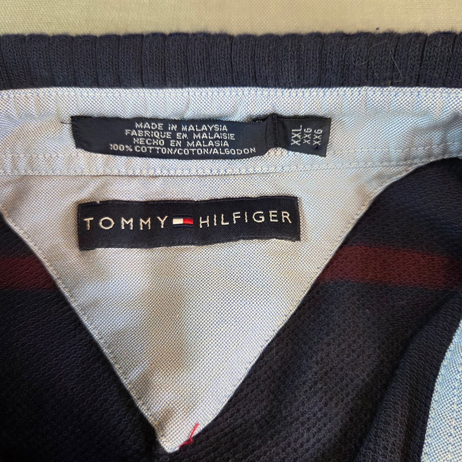 Tommy Hilfiger Tommy Hilfiger XXL Striped Sweater Navy Red Yellow Size US XXL / EU 58 / 5 - 3 Thumbnail