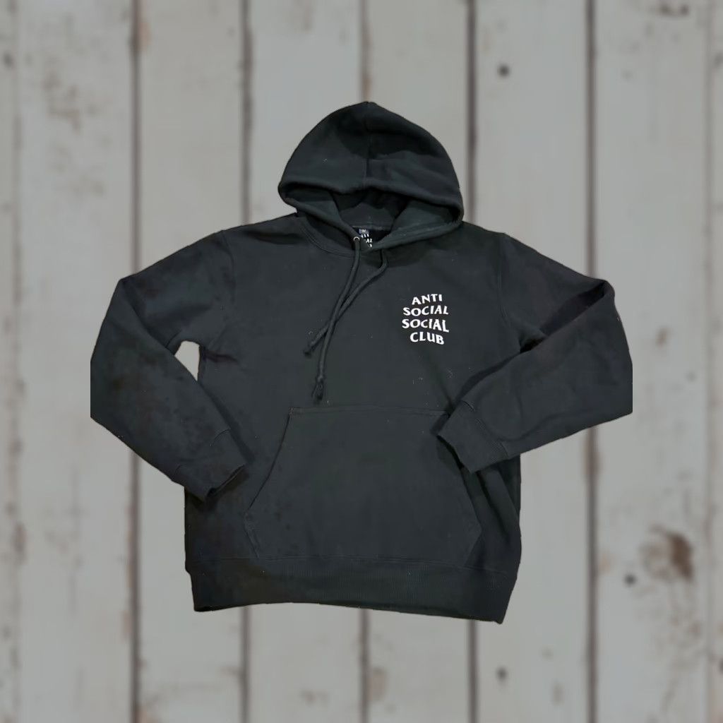 Anti Social Social Club Anti Social Social Club Hoodie Pullover Logo Black White Plain Sweatshirt Medium Mens Size US M / EU 48-50 / 2 - 1 Thumbnail