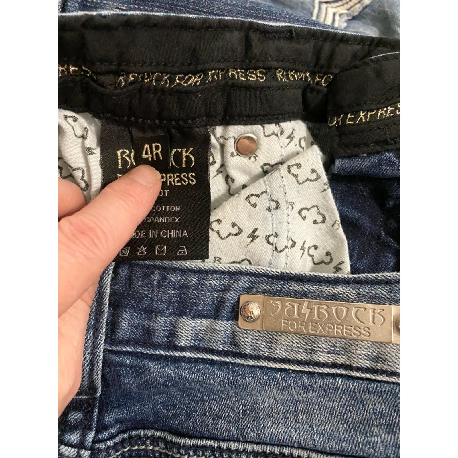 Express Express Jeans Bootcut Womens 4R Blue Denim Rerock For Express Regular Stretch Medium Wash - Cotton Blend - Zipper - Solid - Denim - Blue - 4R - ... Size 27" / US 4 / IT 40 - 6 Thumbnail