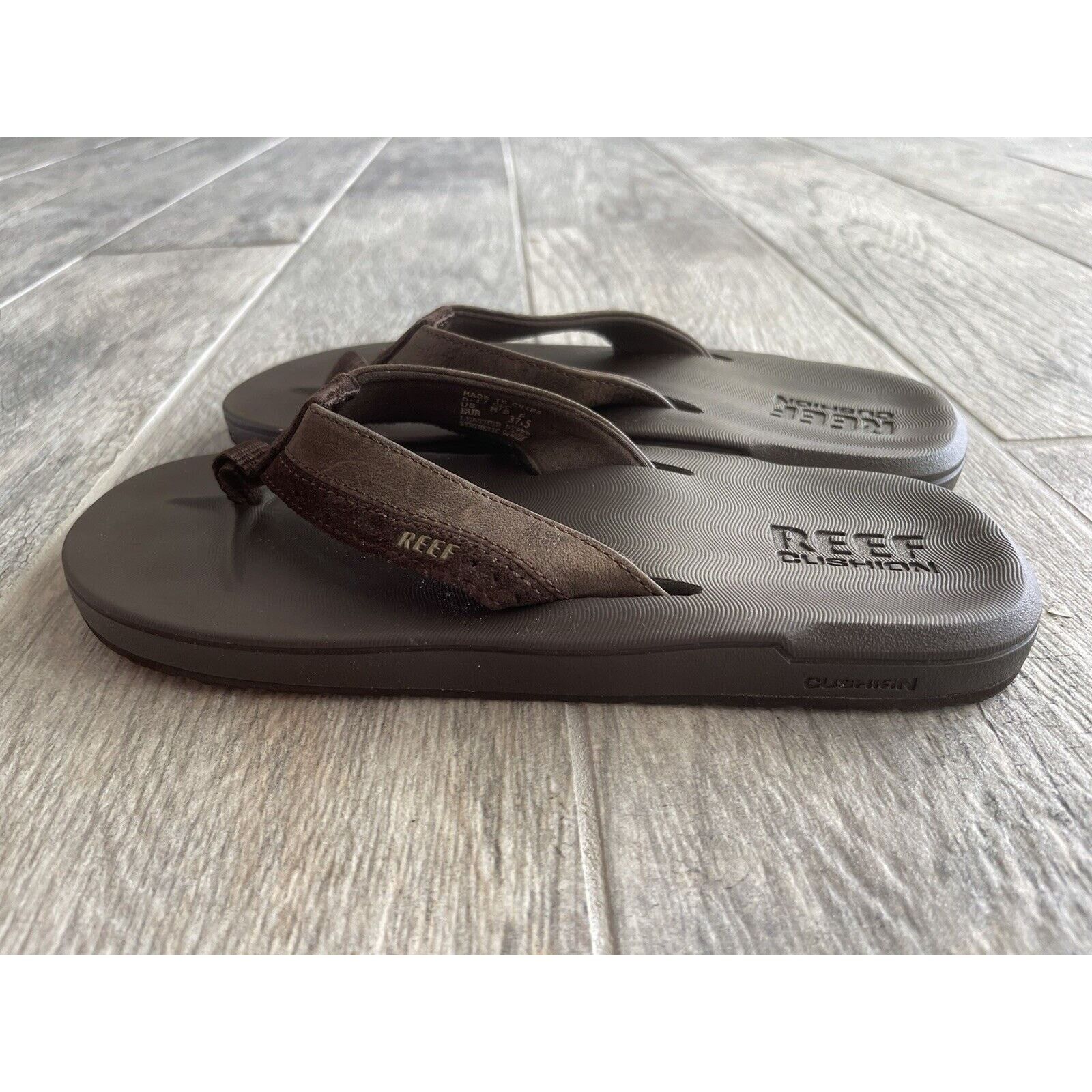 REEF Reef Mens Flip Flops Size 6 Cushion Leather Upper Size US 6 / EU 39 - 4 Thumbnail