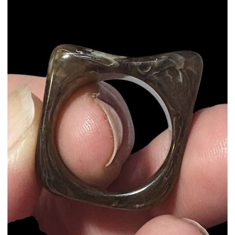 Other Dark Brown Mottled Abstract Chunky Fashion Ring Size 7 Size ONE SIZE - 1 Thumbnail
