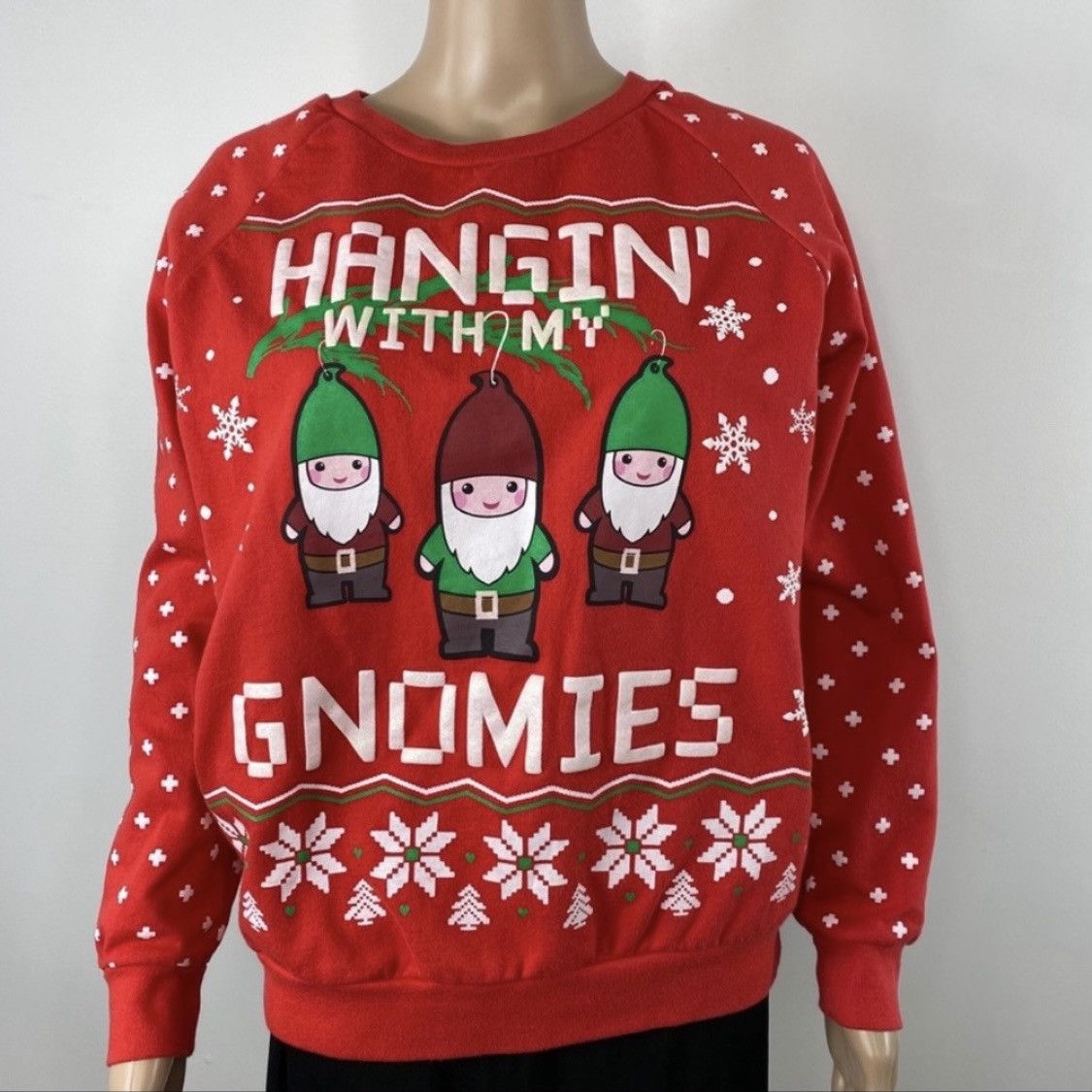 Vintage Retro Ugly Christmas Sweater Sweatshirt Gnomies M Size M / US 6-8 / IT 42-44 - 2 Thumbnail