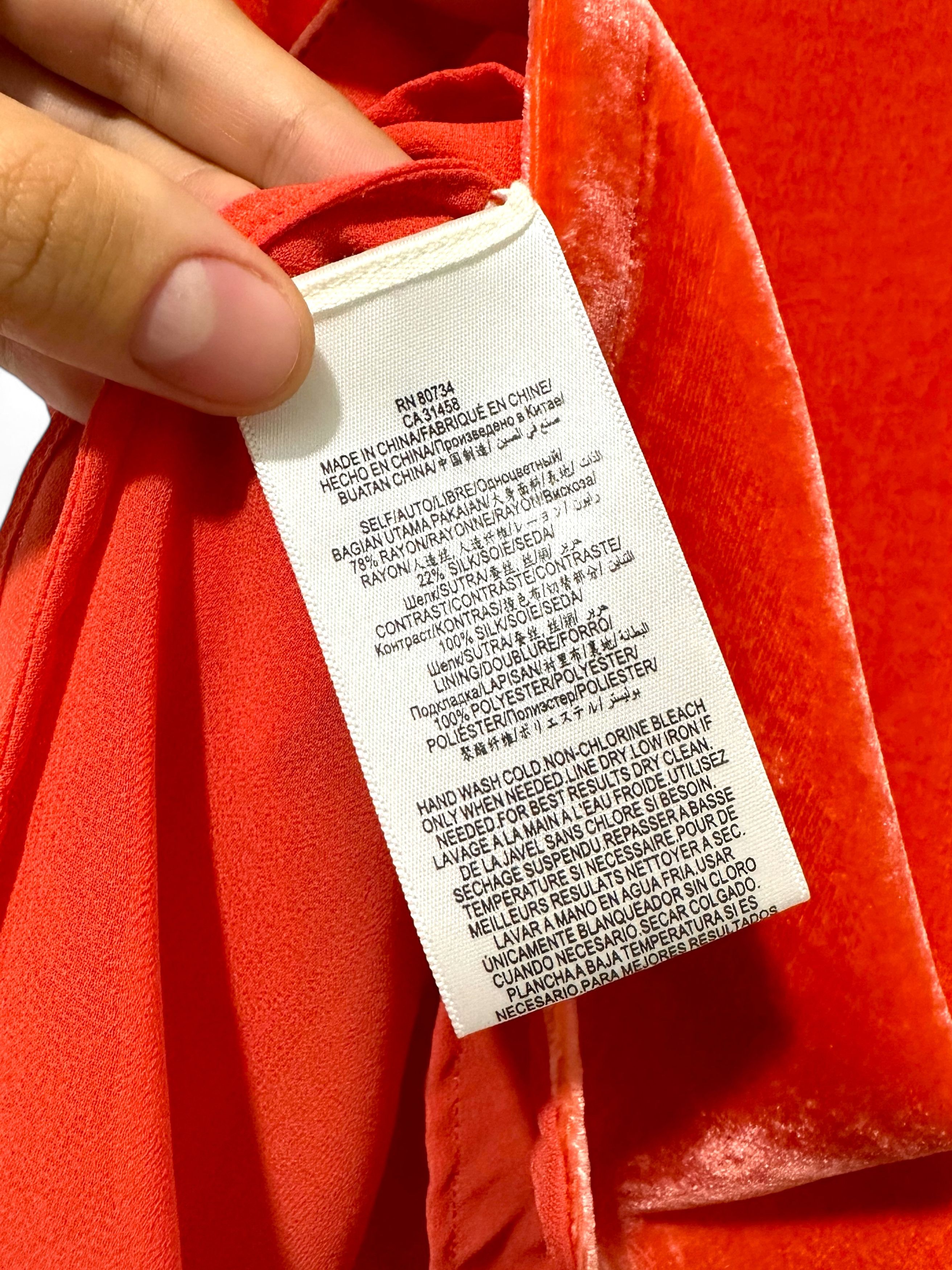 Bcbgmaxazria Bcbg Maxazria Red Silk Blend Velvet Cami Tank Top Size S / US 4 / IT 40 - 4 Thumbnail