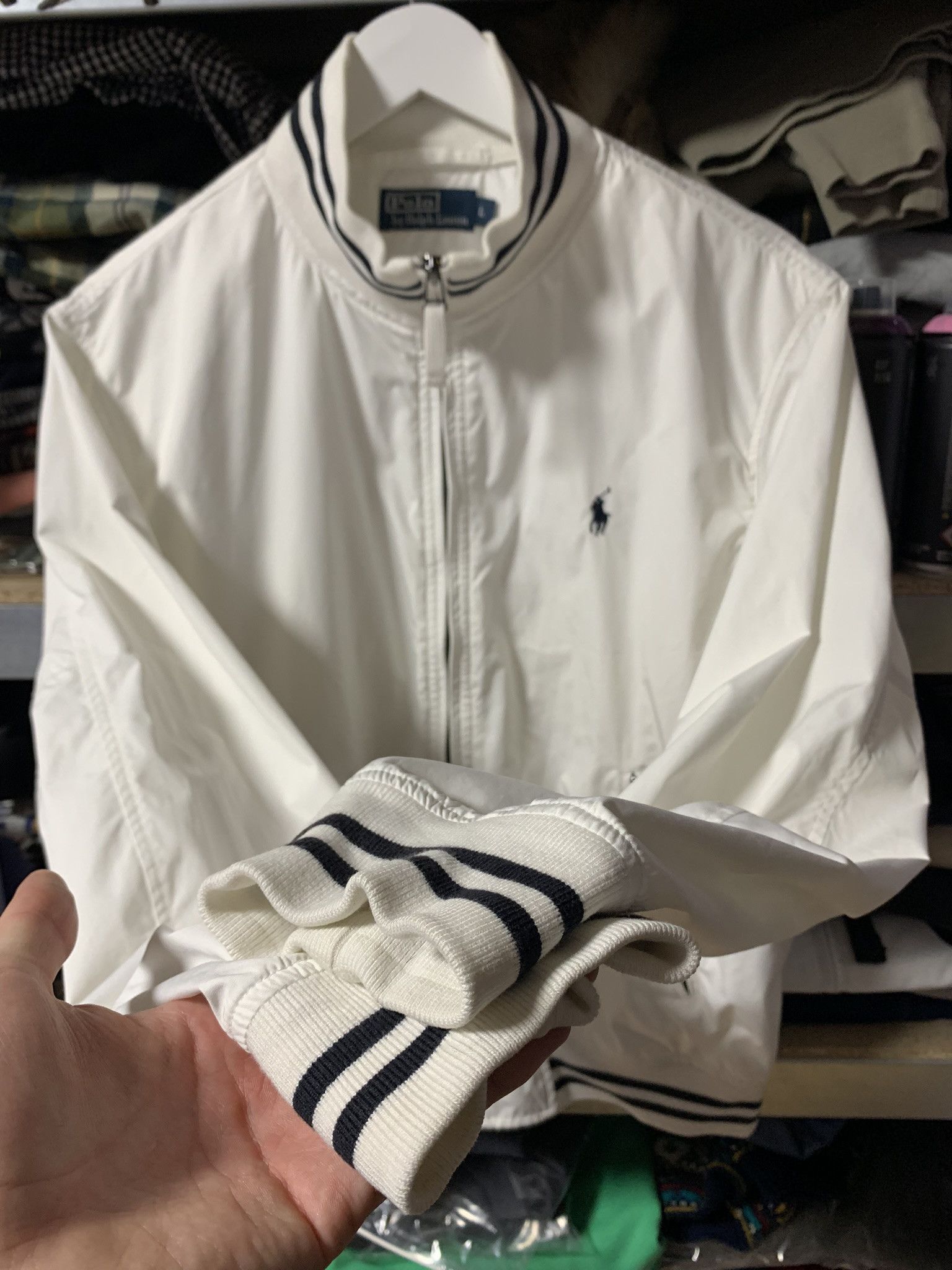 Polo Ralph Lauren Ralph Lauren Men's Windbreaker Bomber Jacket Luxury White L Size US L / EU 52-54 / 3 - 5 Thumbnail
