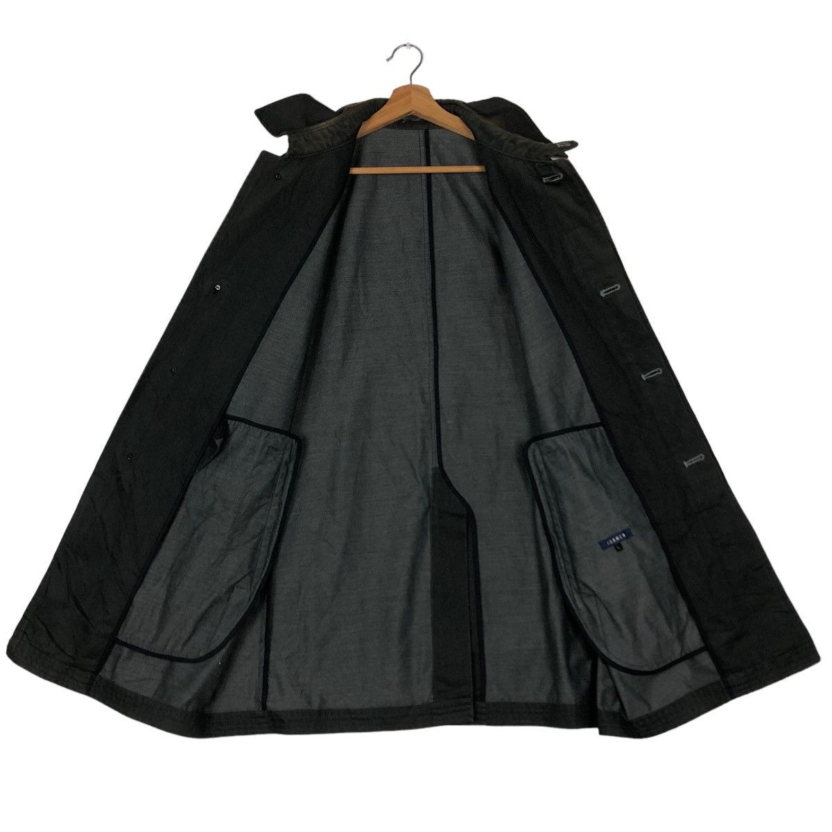 Issey Miyake 🔥Vintage Long Jacket Rich Black Junmen Japan Made Size US L / EU 52-54 / 3 - 11 Thumbnail