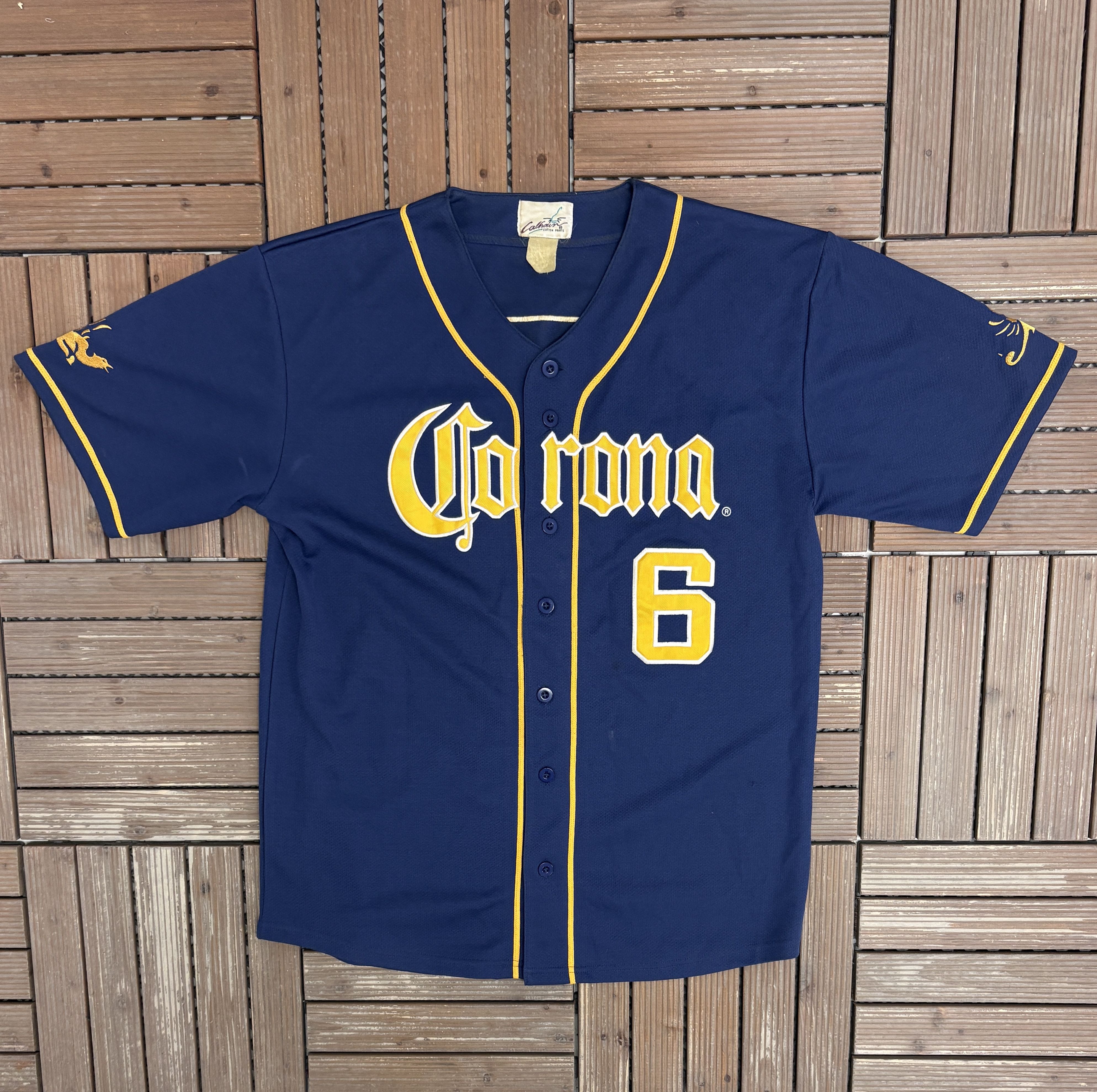 Vintage Corona Beer Stitched Vintage Baseball Jersey Size US XL / EU 56 / 4 - 1 Thumbnail