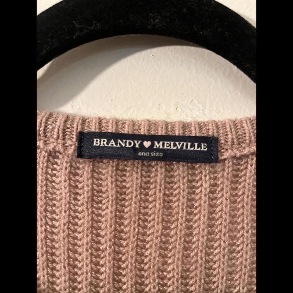 Designer Brandy Melville Pink Knit Sweater - Coz- One Size Size ONE SIZE - 3 Thumbnail