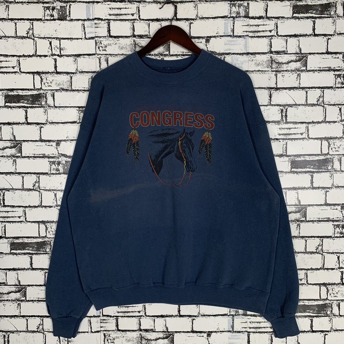 Vintage Vintage Congress Animal Design Horse Sweatshirt Crewneck Size US XL / EU 56 / 4 - 1 Thumbnail