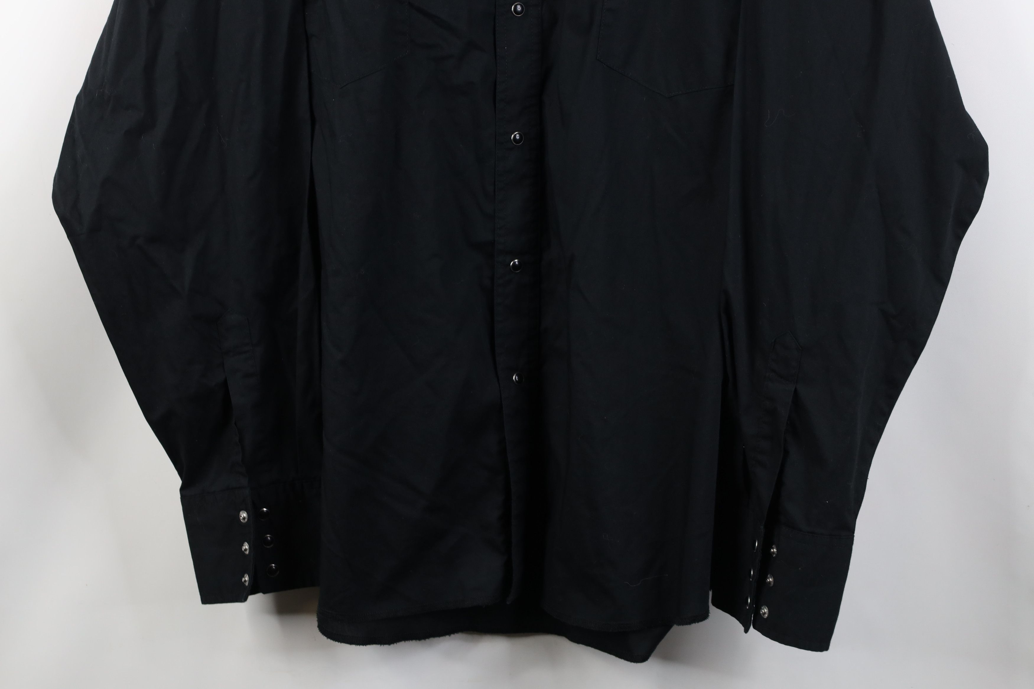 Wrangler Vintage 90s Wrangler Western Cowboy Snap Button Shirt Black Size US XXL / EU 58 / 5 - 3 Thumbnail