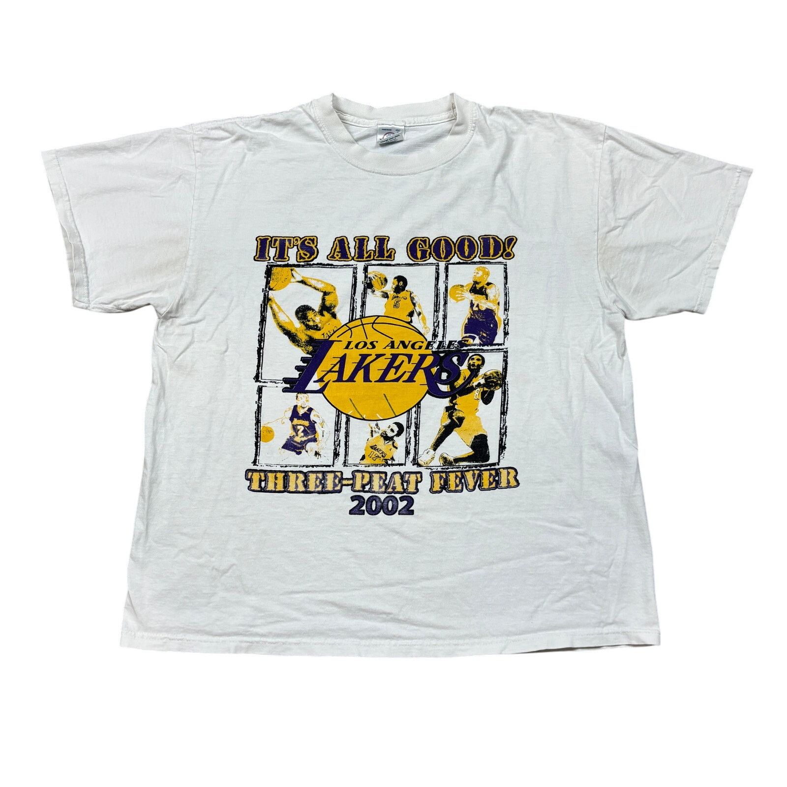 Delta × NBA × Vintage VTG Los Angeles Lakers Three Peat Fever 2002 Playoffs T XL Size US XL / EU 56 / 4 - 1 Thumbnail