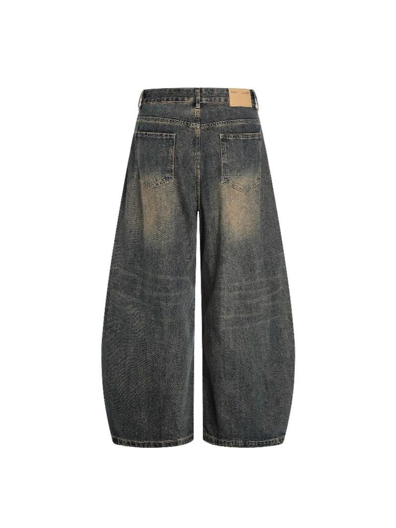 Vintage Retro men's washed loose casual distressed scimitar jeans Size US 32 / EU 48 - 3 Thumbnail