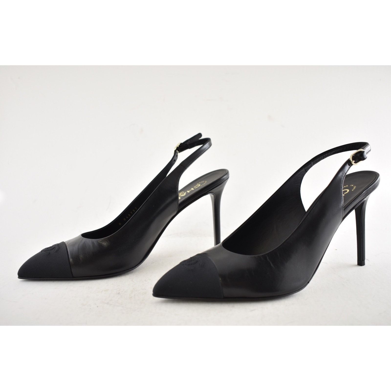 Chanel Chanel 24A Black Leather CC Logo Slingback Pump Size 42 Size US 12 / IT 42 - 11 Thumbnail