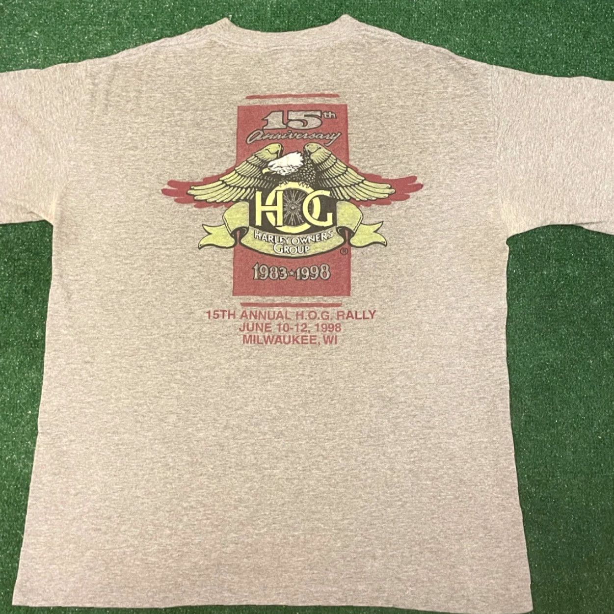 Harley Davidson VINTAGE Harley-Davidson HOG 15th Anniversary Shirt Mens XL Gray 90s 1998 Milwuakee Biker T-Shirt Mens Size US XL / EU 56 / 4 - 4 Thumbnail